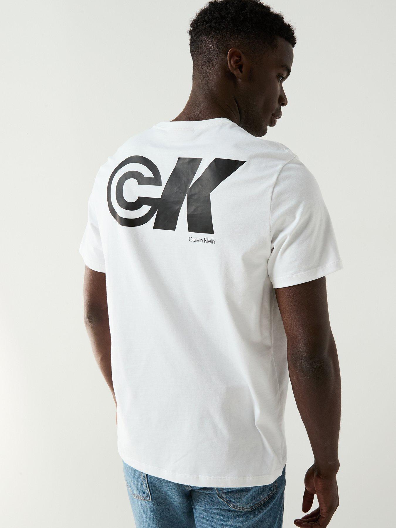 Image 2 of 6 of Calvin Klein Jeans Sport Logo Graphic T-Shirt - White
