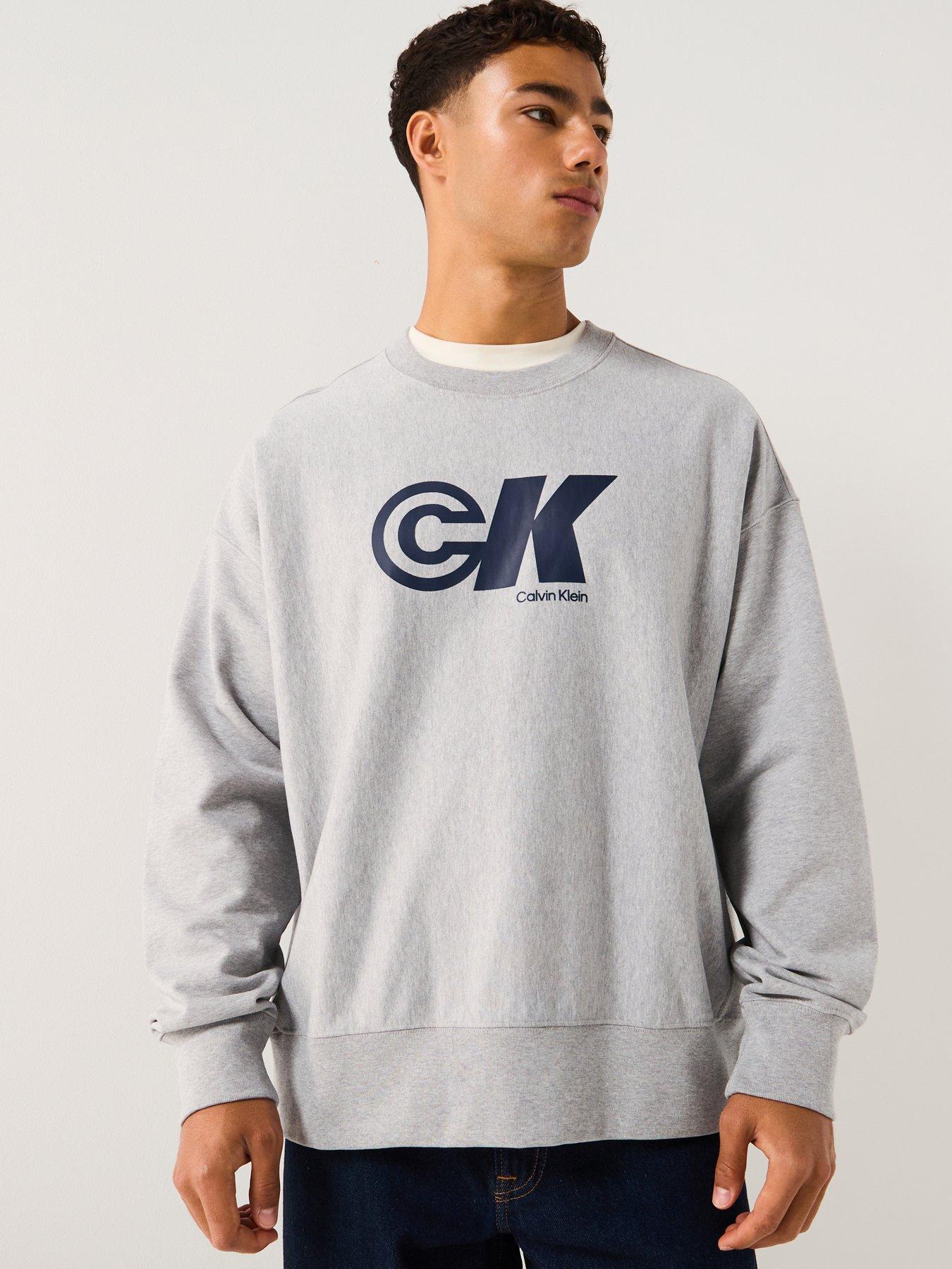 undefined Premium Logo Graphic Crew Sweatshirt - Grey