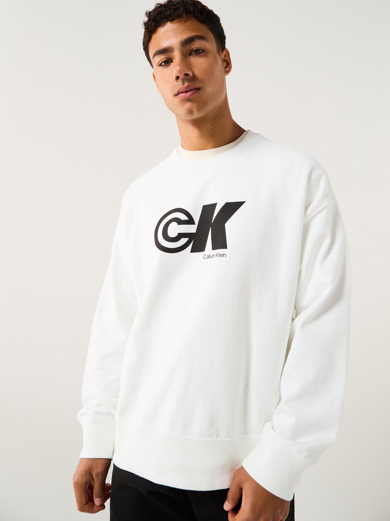 undefined Calvin Klein Jeans Premium Logo Graphic Crew Sweat - White