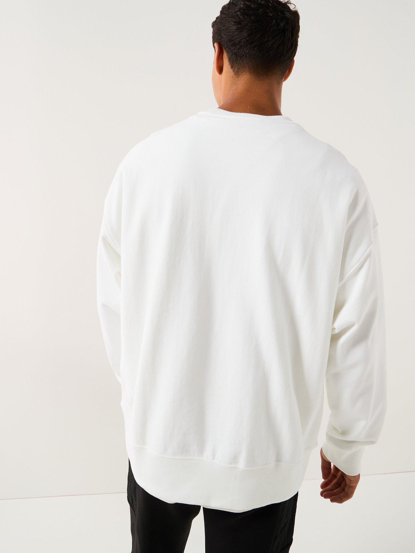 Image 2 of 5 of Calvin Klein Jeans Premium Logo Graphic Crew Sweater - White