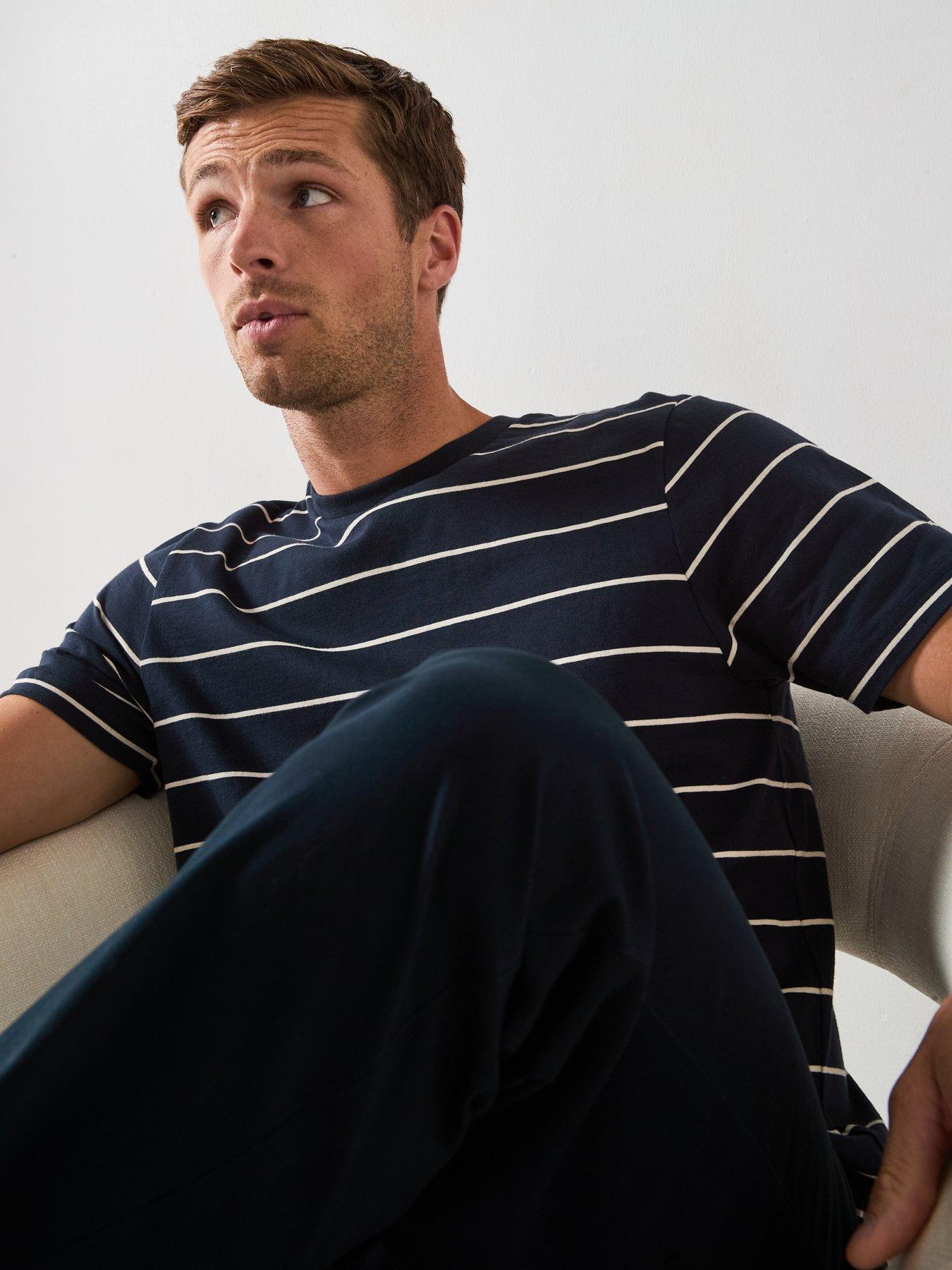 Image 4 of 6 of Very Man Striped Crew Neck Tee - Navy