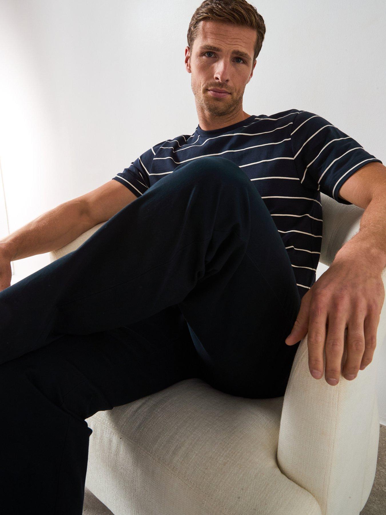 Image 6 of 6 of Very Man Striped Crew Neck Tee - Navy