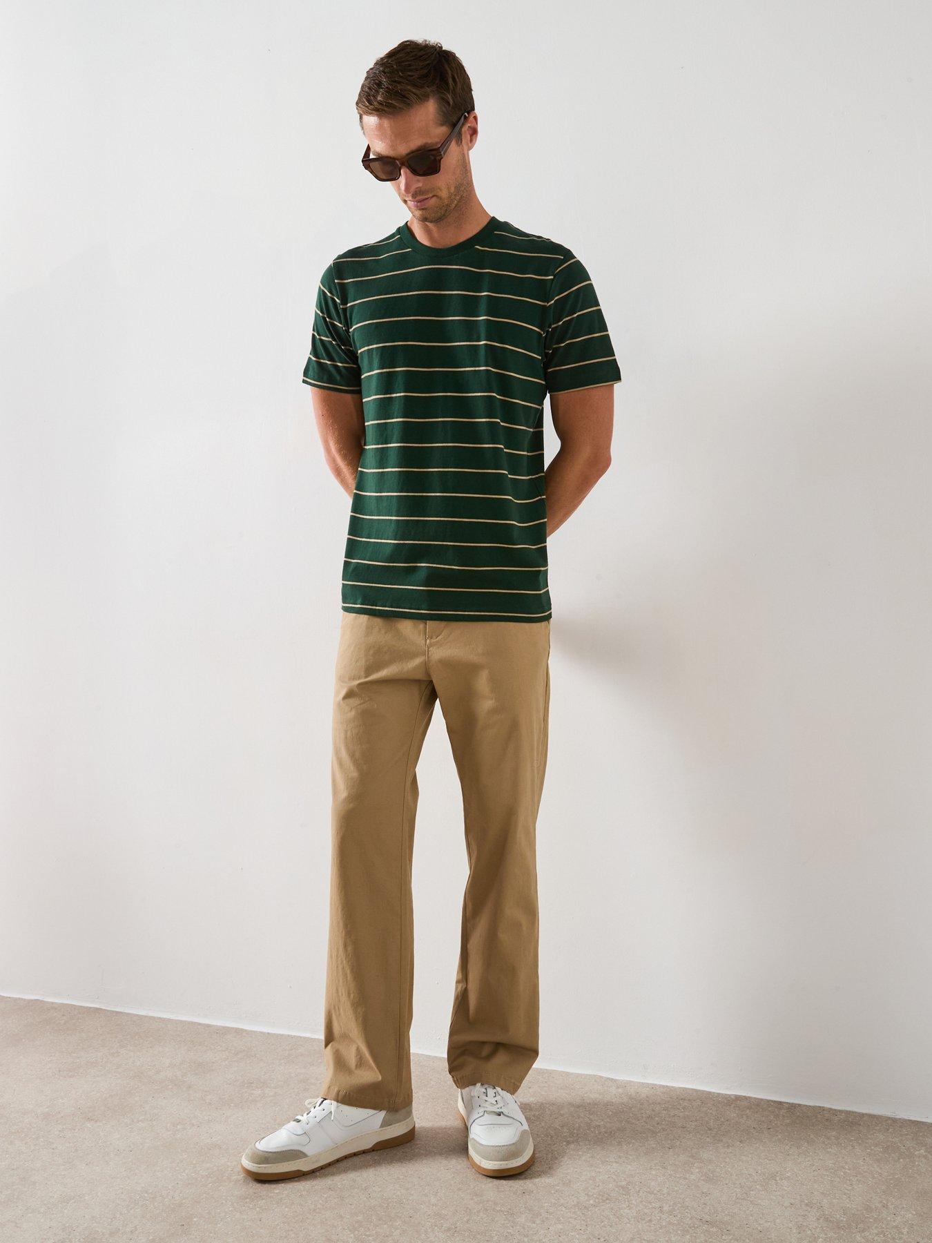 Image 3 of 6 of Very Man Striped Crew Neck Tee - Green