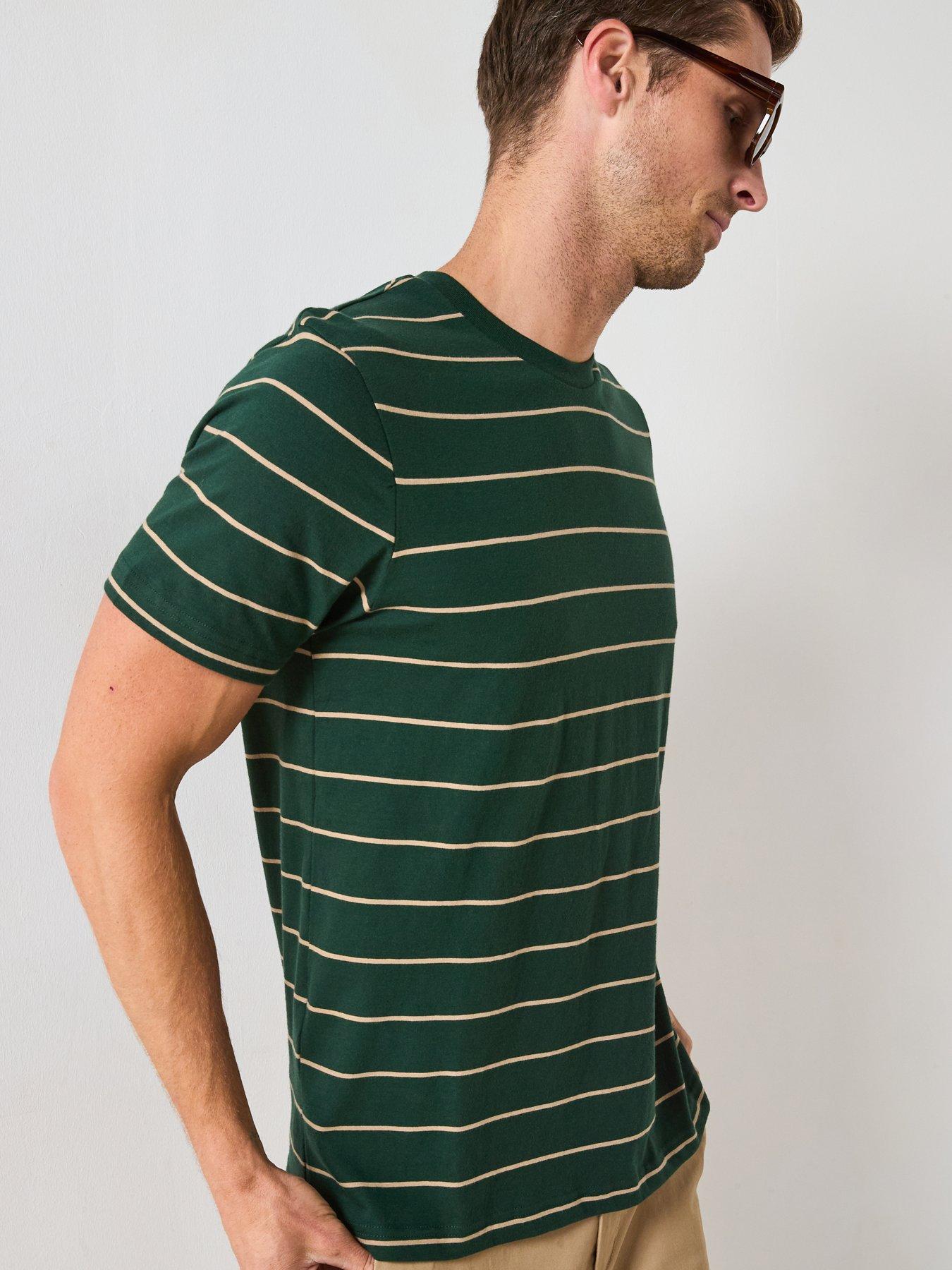 Image 4 of 6 of Very Man Striped Crew Neck Tee - Green
