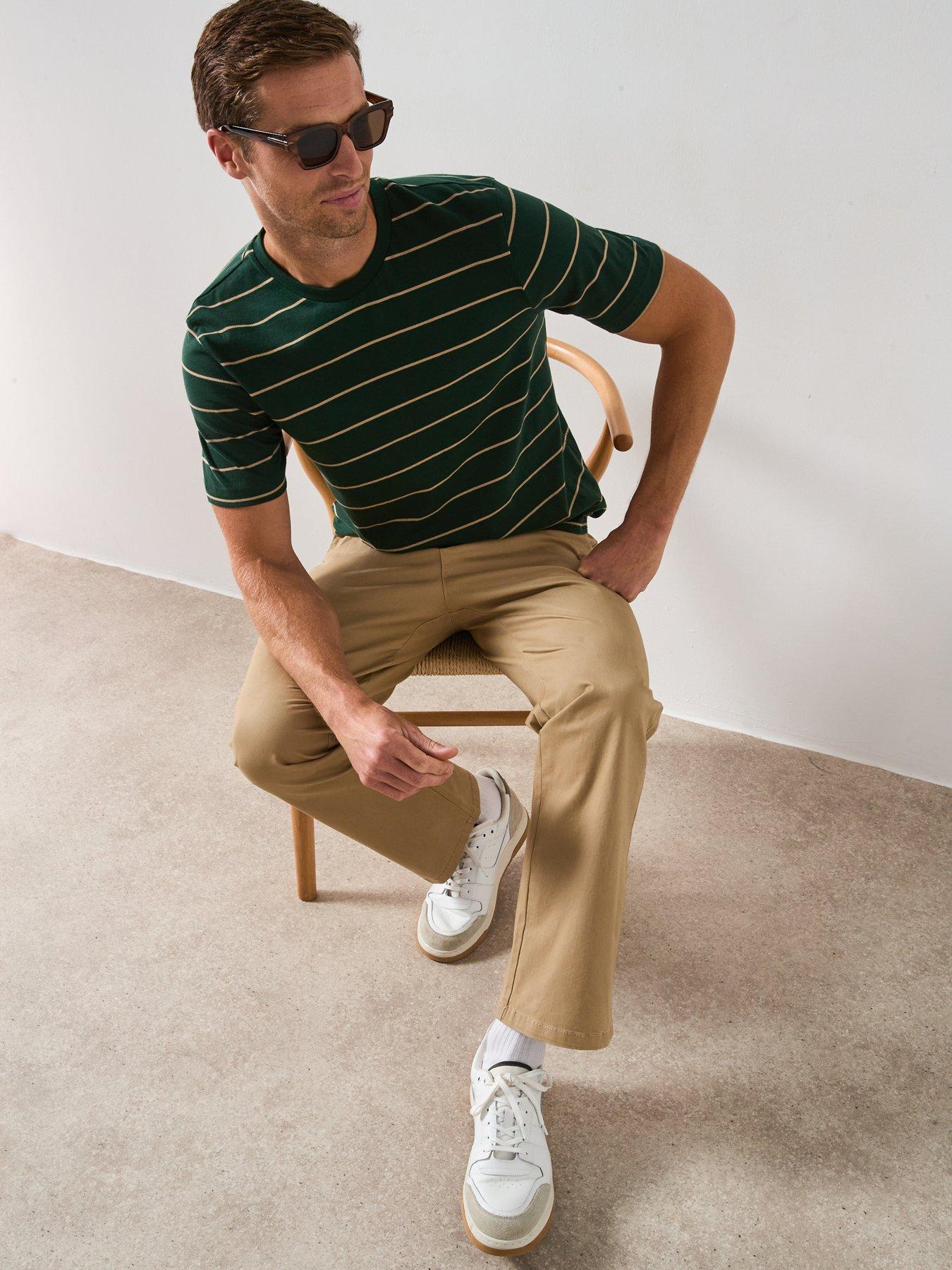 Image 5 of 6 of Very Man Striped Crew Neck Tee - Green