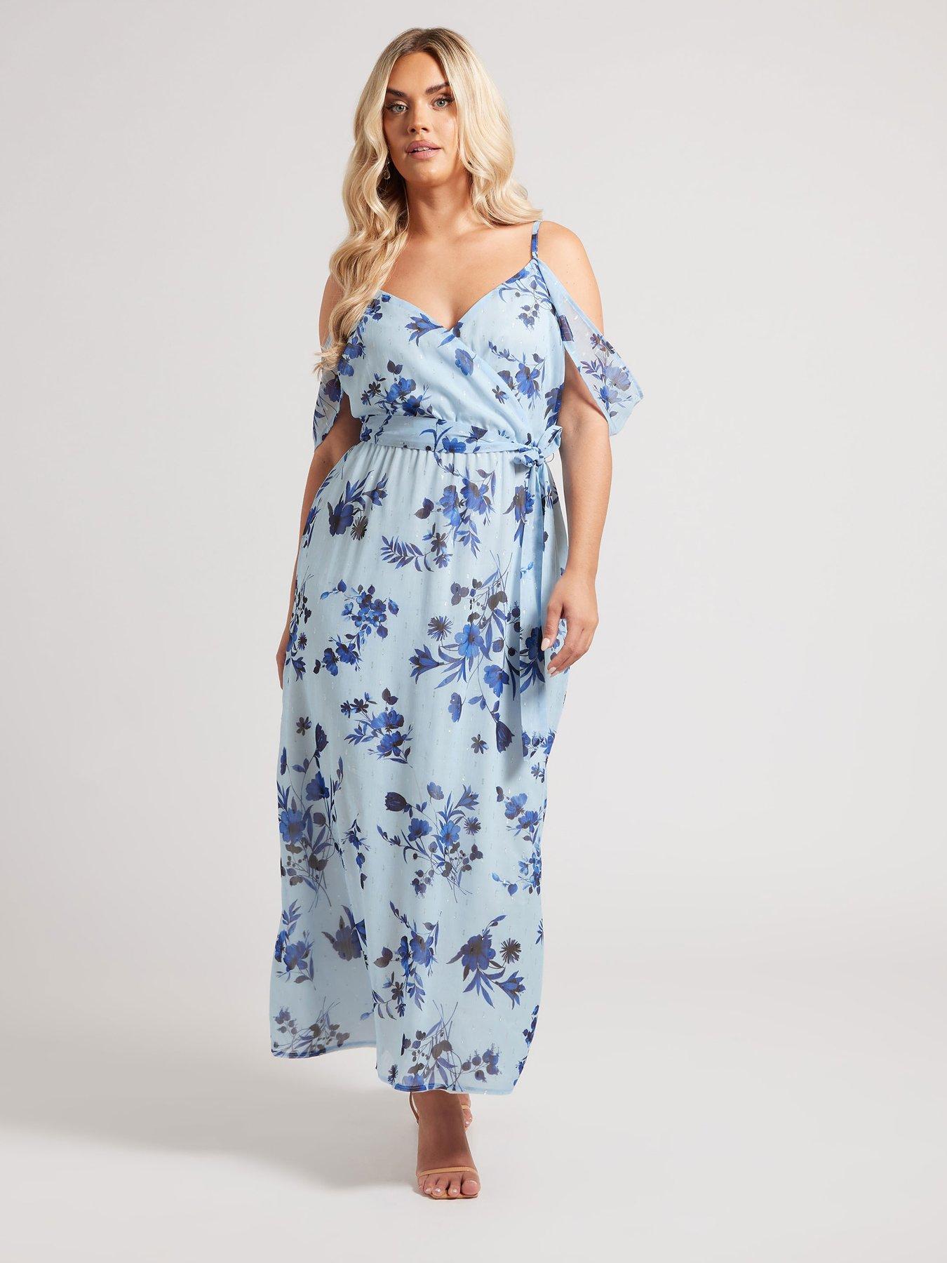 undefined Curve Metallic Spot Ruffle Dress