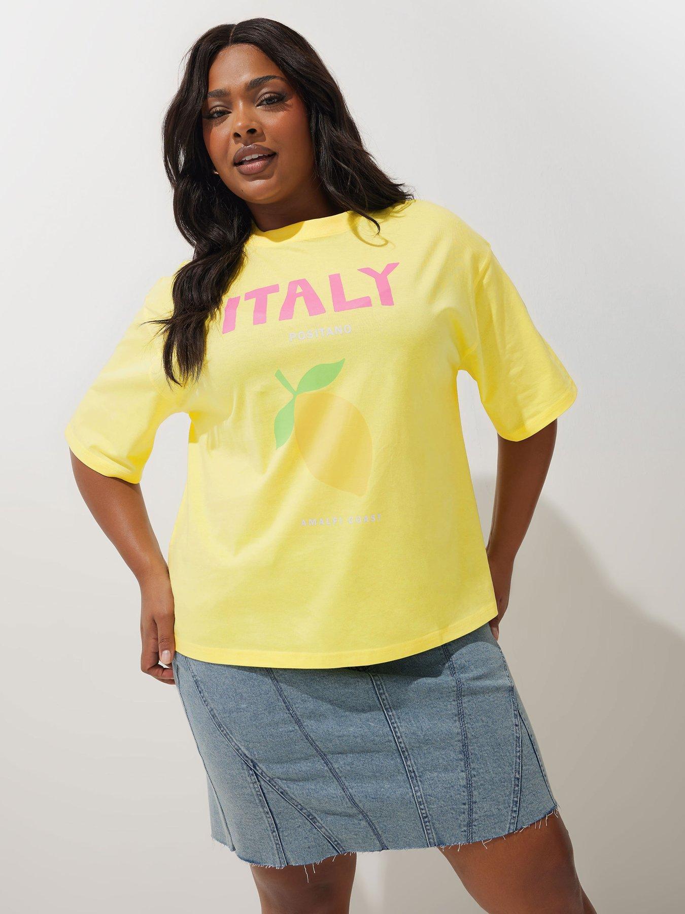  image of yours-curve-italy-t-shirt-yellow