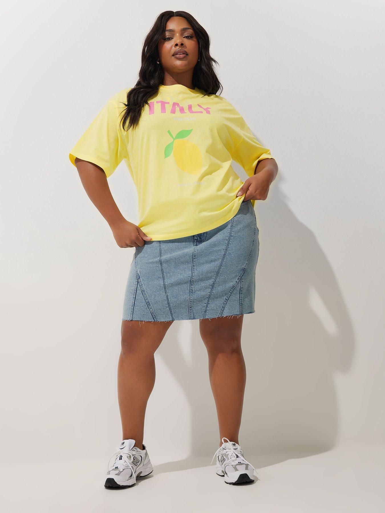  image of yours-curve-italy-t-shirt-yellow