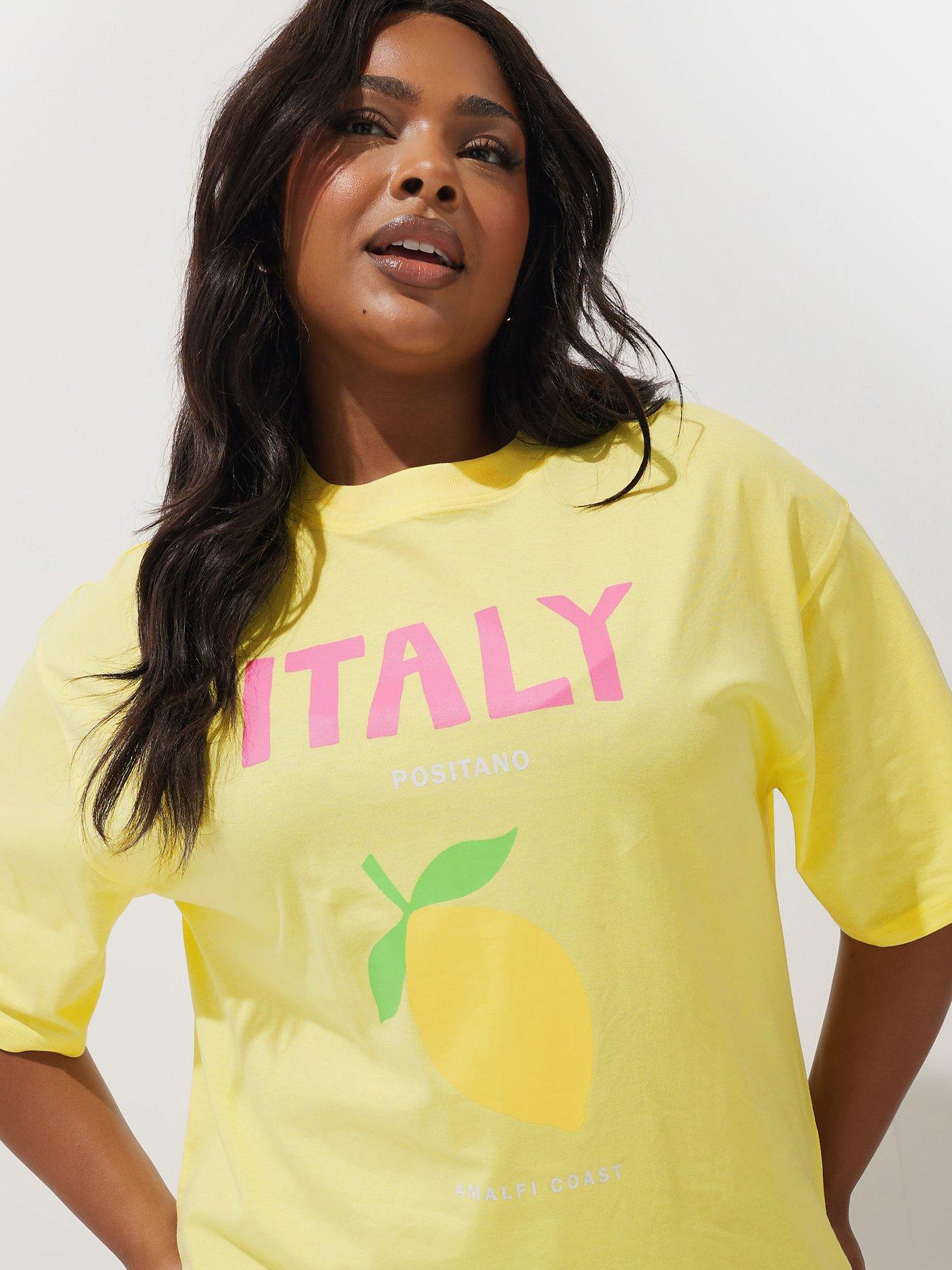  image of yours-curve-italy-t-shirt-yellow