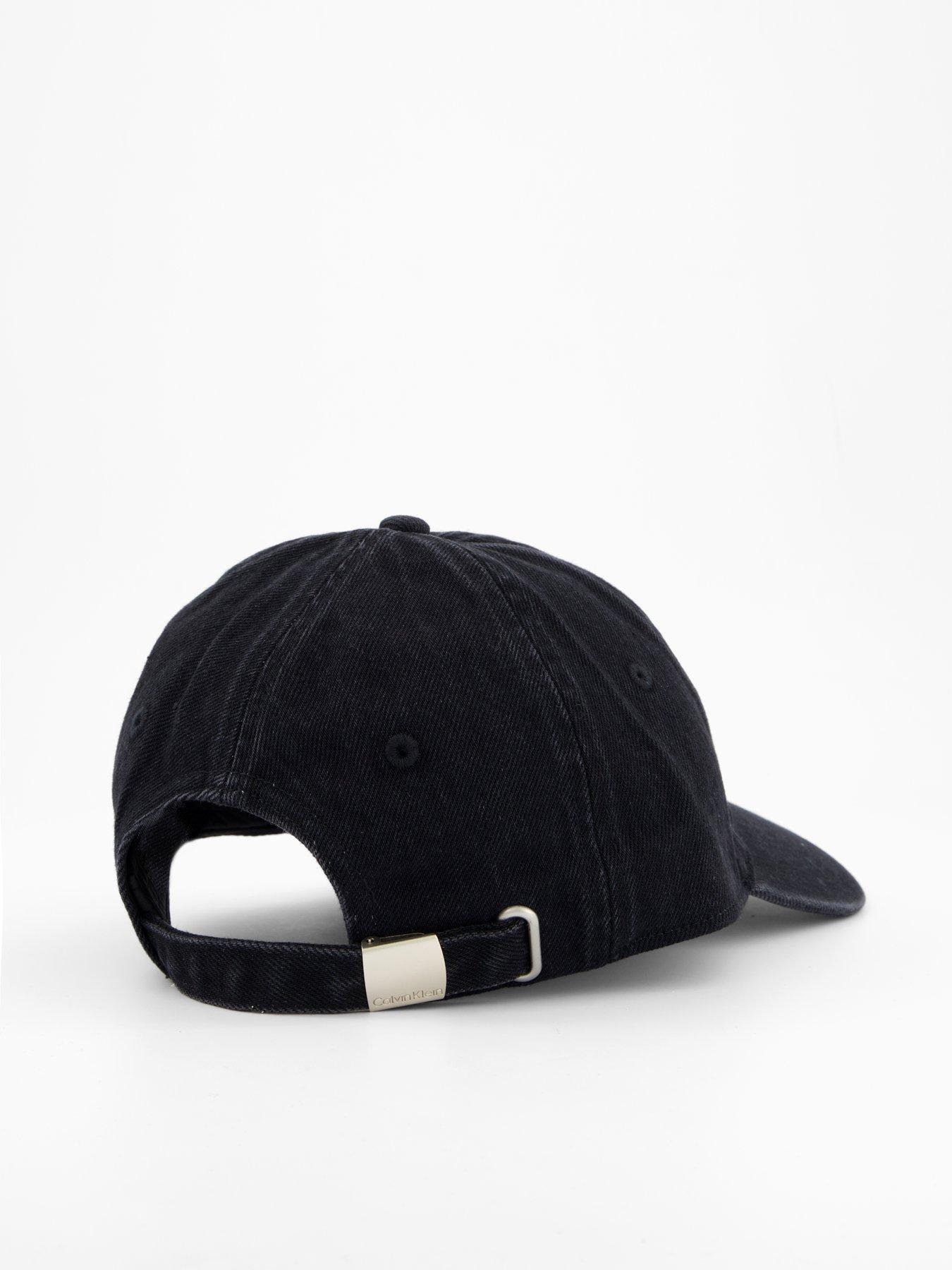 Image 4 of 4 of Calvin Klein Monologo Embroidered Denim Cap - Black