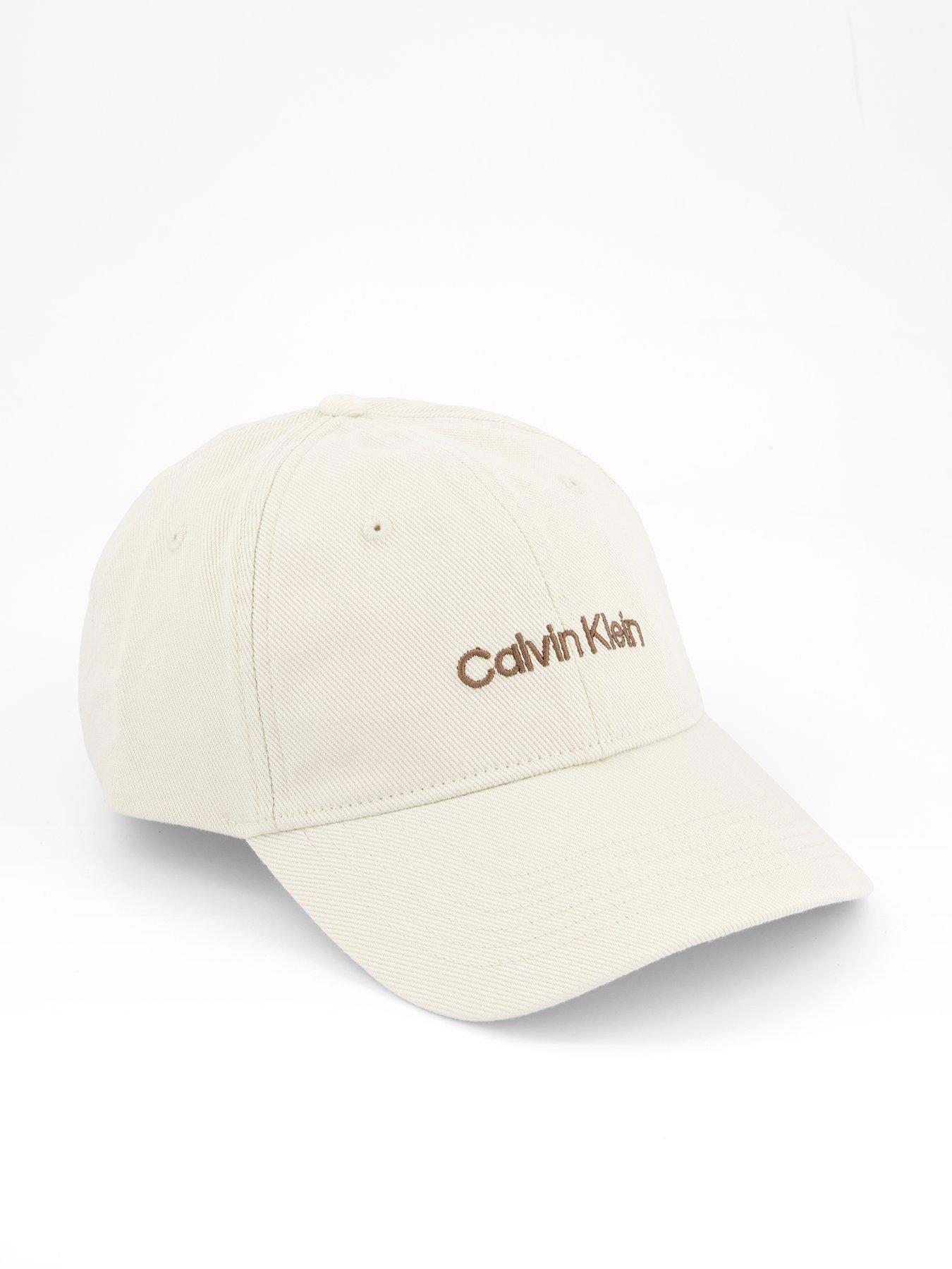 Image 1 of 4 of Calvin Klein Embroidered Logo Denim Cap - Beige