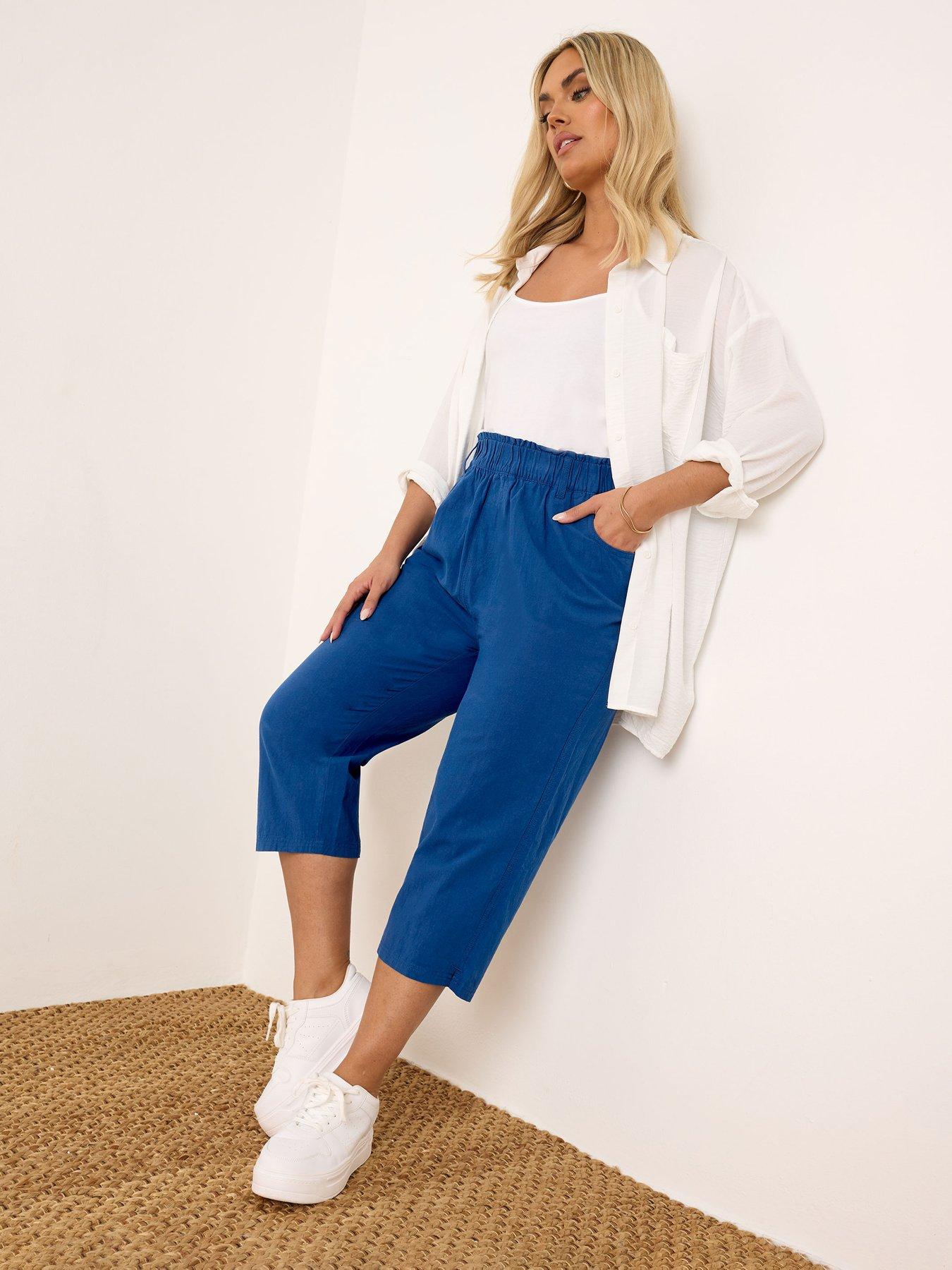  image of yours-curve-cool-cotton-crop-trouser