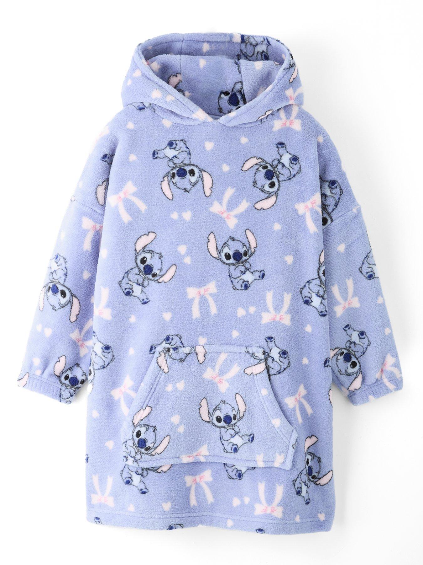 Image 1 of 4 of The Very Collection Disney's Stitch Reversible Fleece Hooded Blanket - Blue