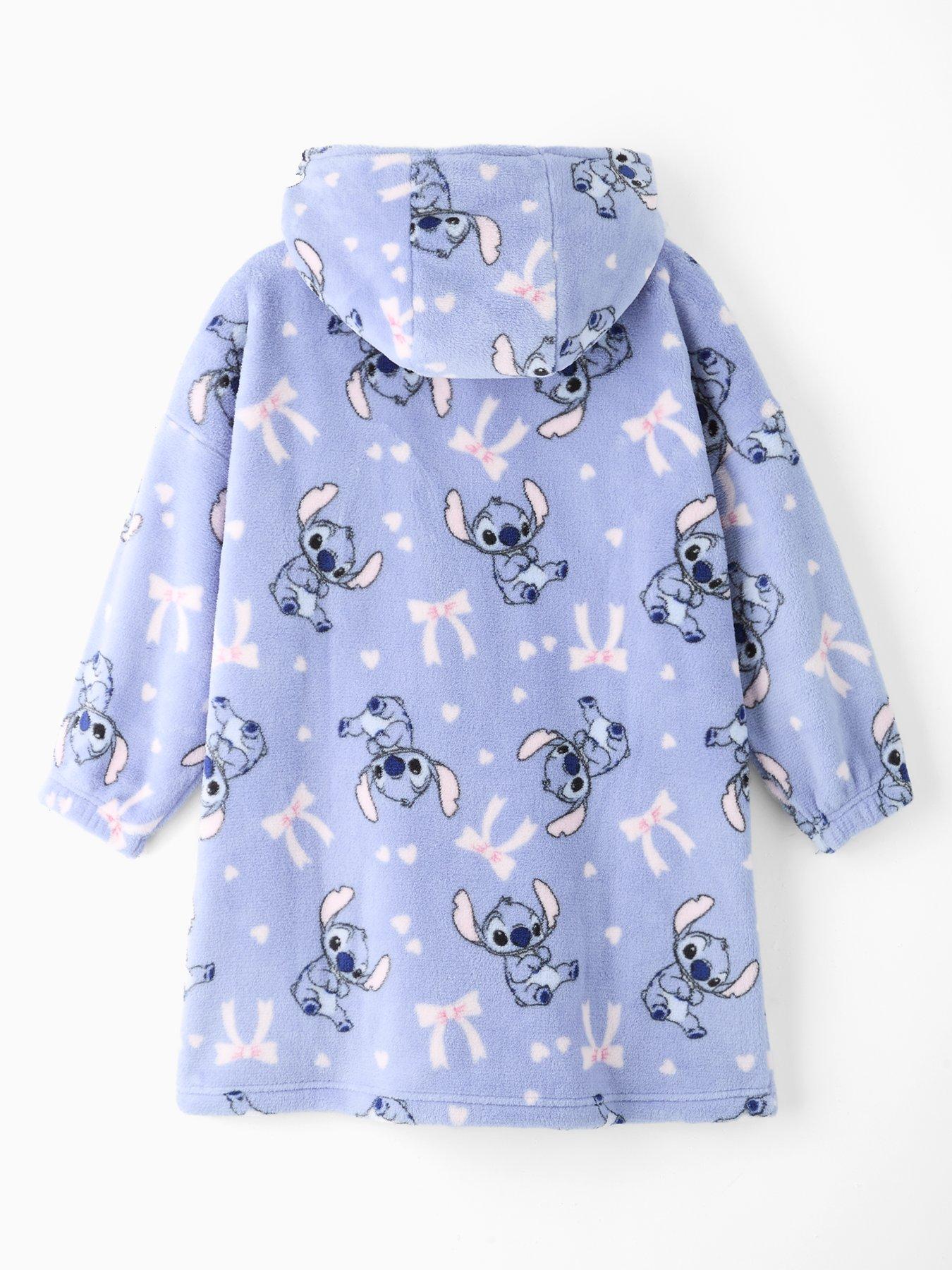 Image 2 of 4 of The Very Collection Disney's Stitch Reversible Fleece Hooded Blanket - Blue