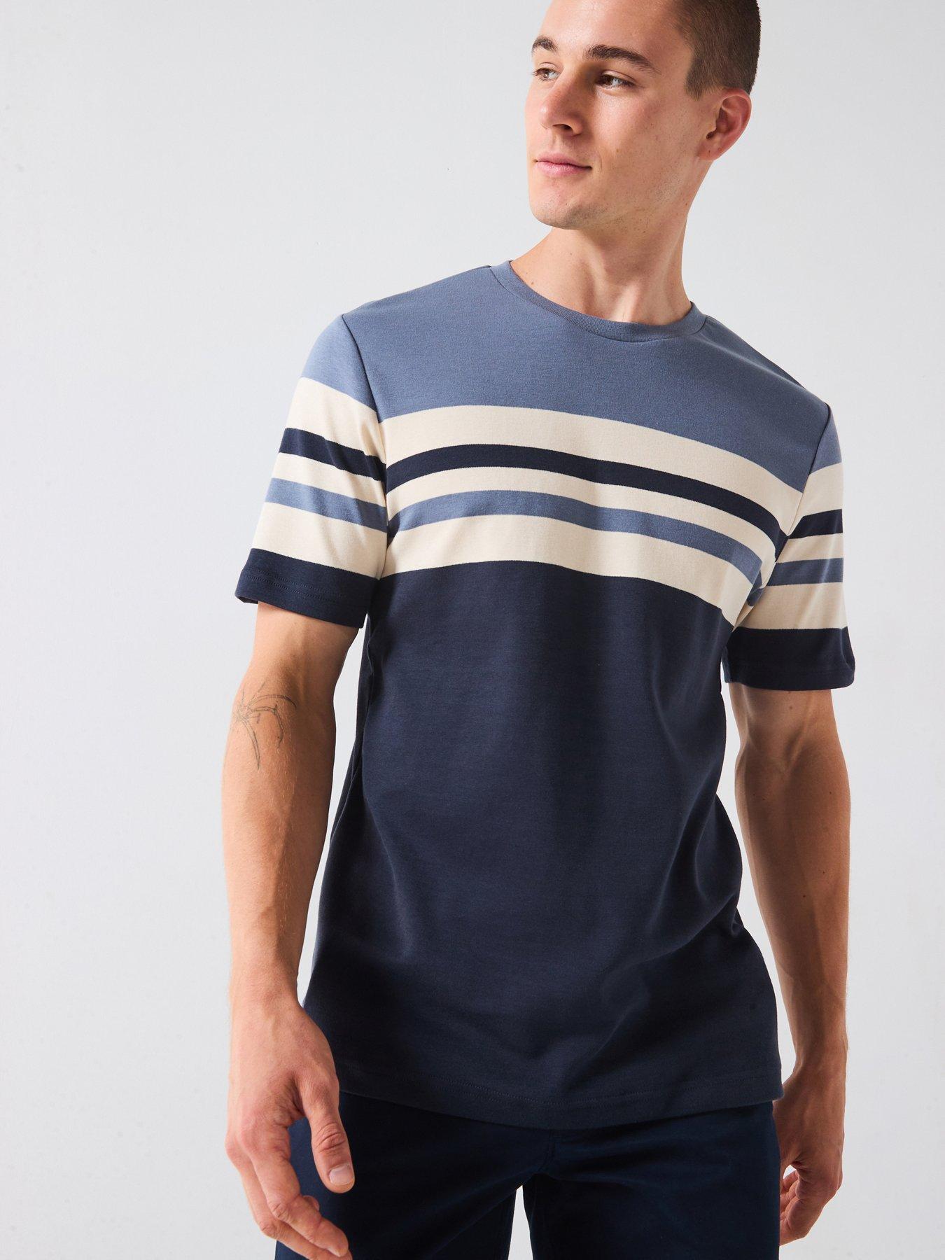 Very Man Pure Cotton Interlock Yarn Dye T-shirt - Navy