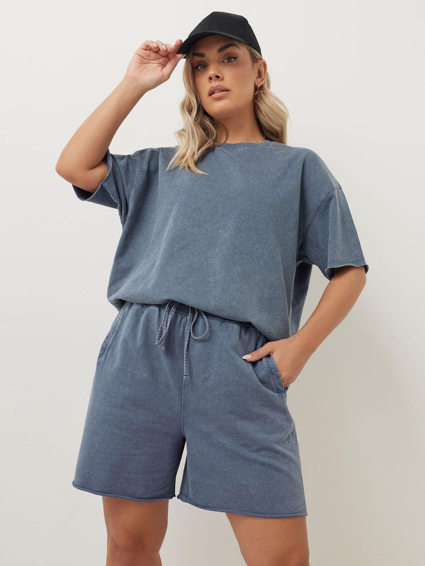 yours-curve-acid-wash-sweat-short-blue