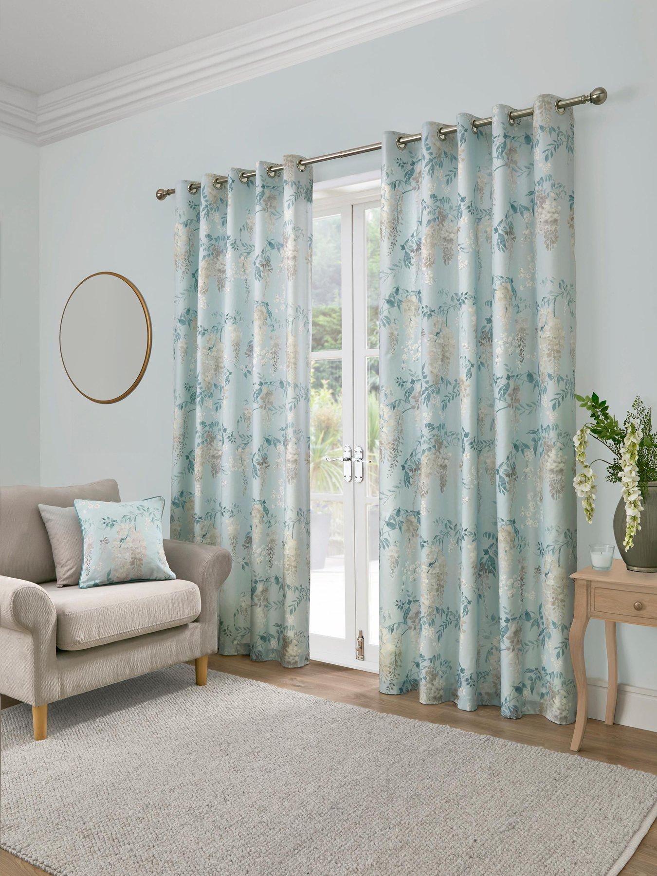 Dreams & Drapes Dreams  &  Drapes Wisteria 100% Cotton Pair Of Eyelet Curtains