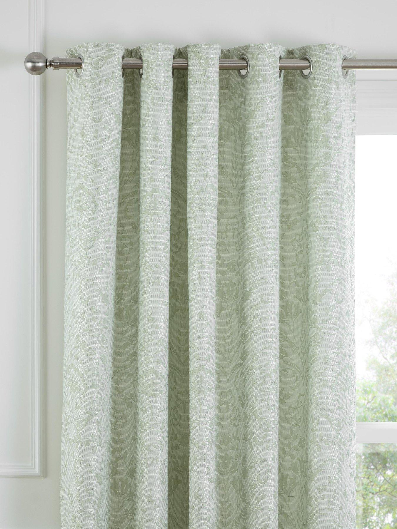  image of curtina-marple-woven-bird-amp-stems-thermal-pair-of-eyelet-curtains