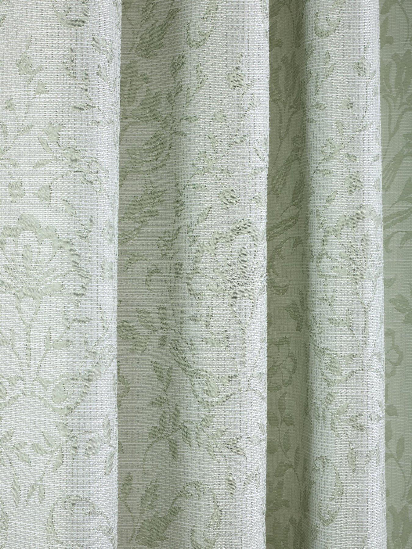  image of curtina-marple-woven-bird-amp-stems-thermal-pair-of-eyelet-curtains