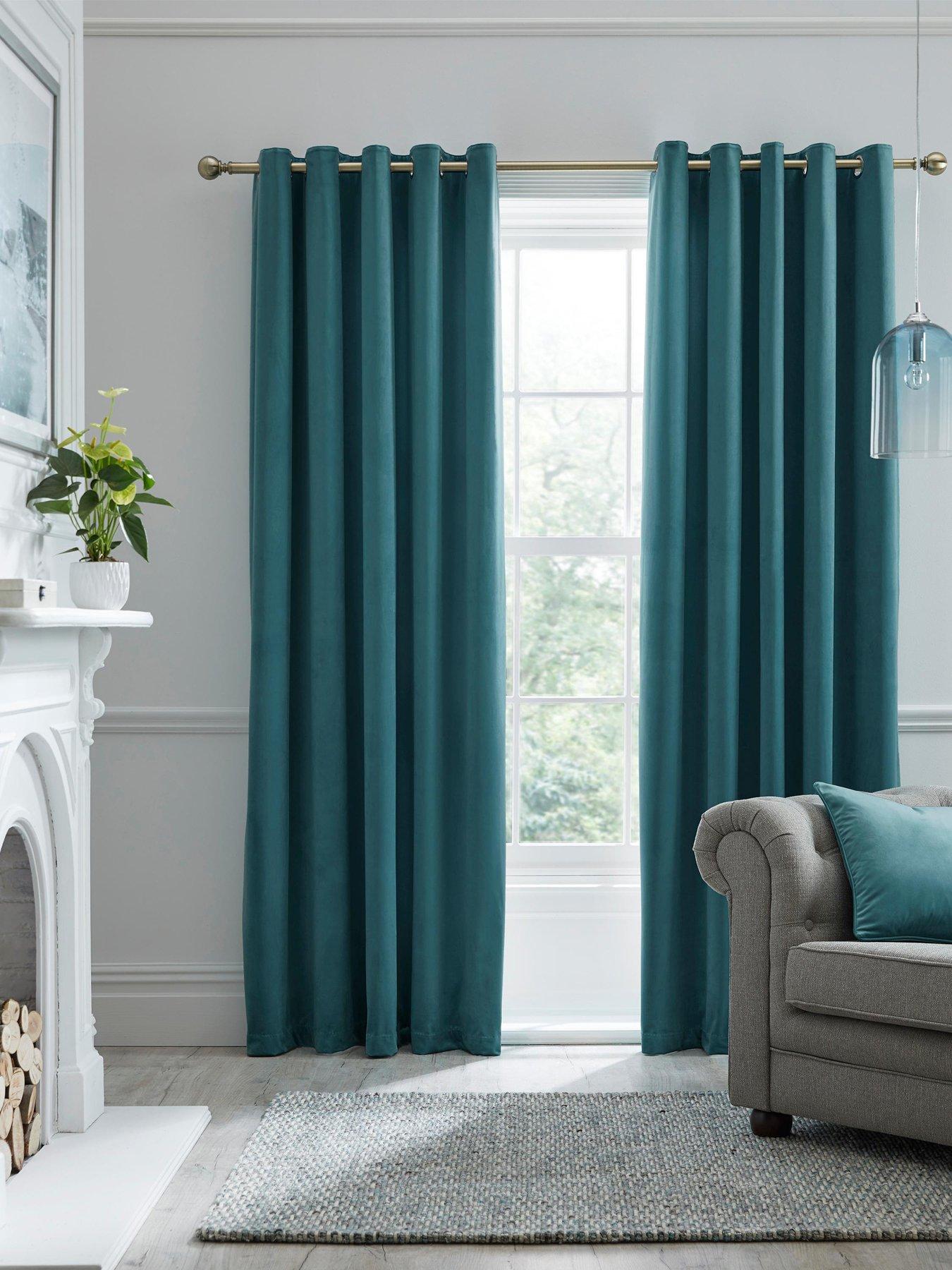 undefined Montrose Velvet Blackout Eyelet Curtains
