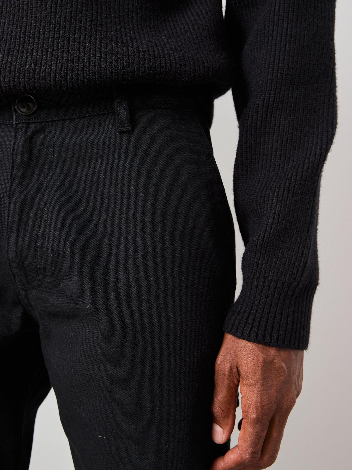  image of the-very-collection-100-cotton-canvas-loose-fit-carpenter-jeans-black