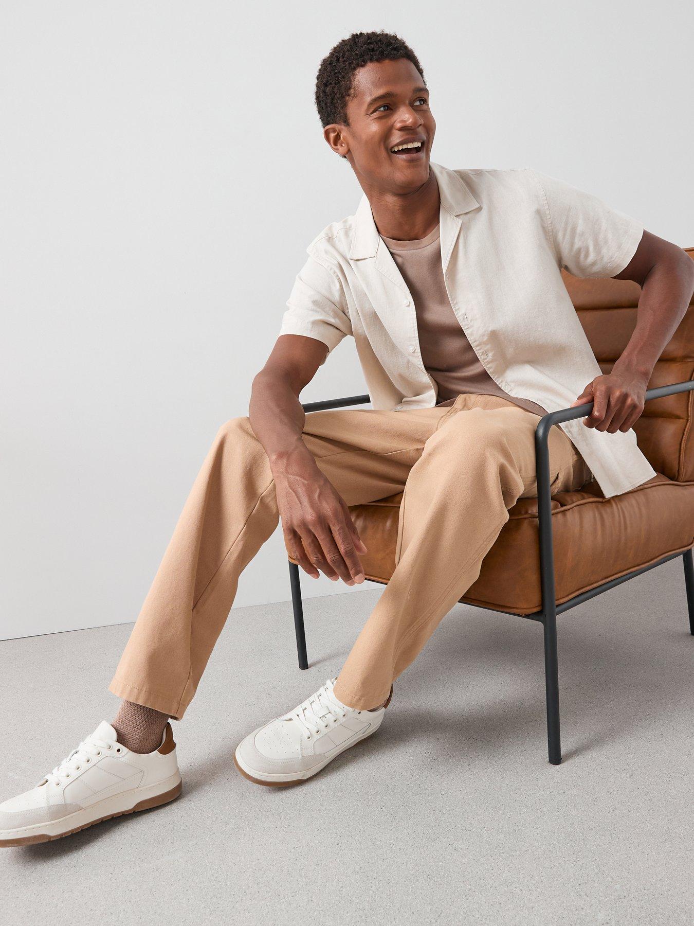 Image 4 of 6 of The Very Collection 100% Cotton Canvas Loose Fit Carpenter Jeans - Beige