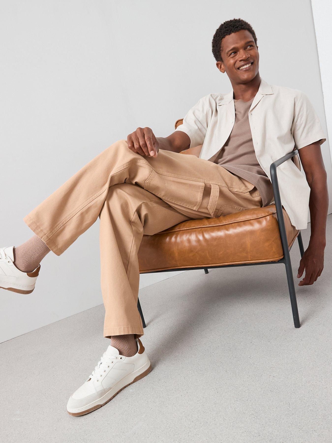 Image 6 of 6 of The Very Collection 100% Cotton Canvas Loose Fit Carpenter Jeans - Beige