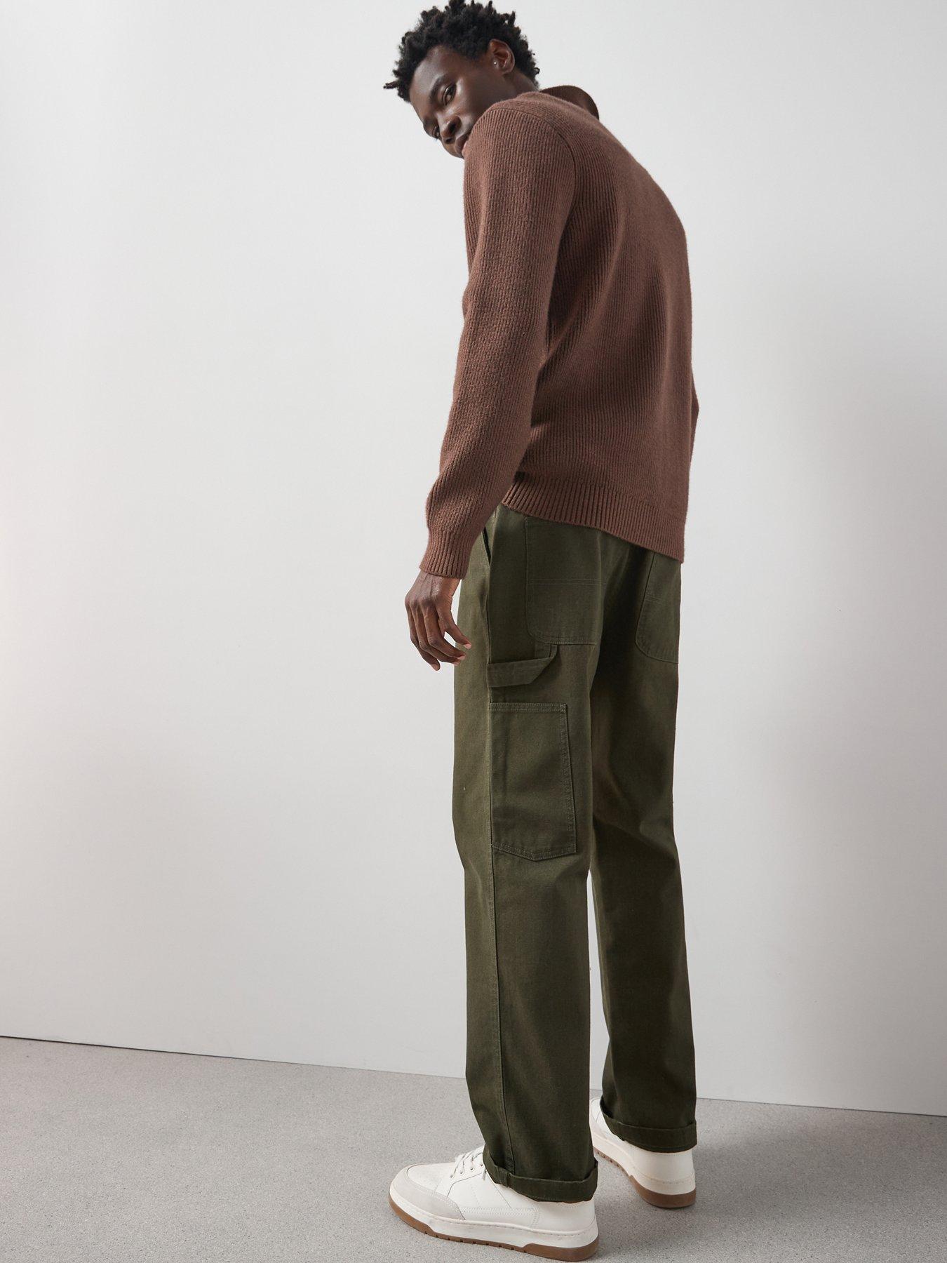 Image 2 of 6 of The Very Collection Premium 100% Cotton Canvas Loose Fit Carpenter Jeans - Khaki