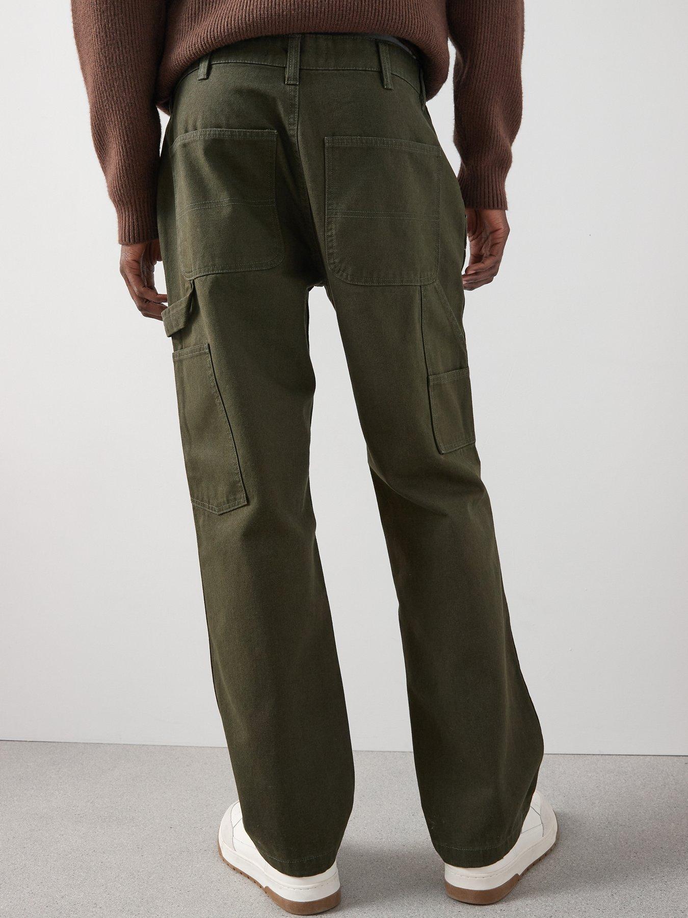 Image 6 of 6 of The Very Collection Premium 100% Cotton Canvas Loose Fit Carpenter Jeans - Khaki
