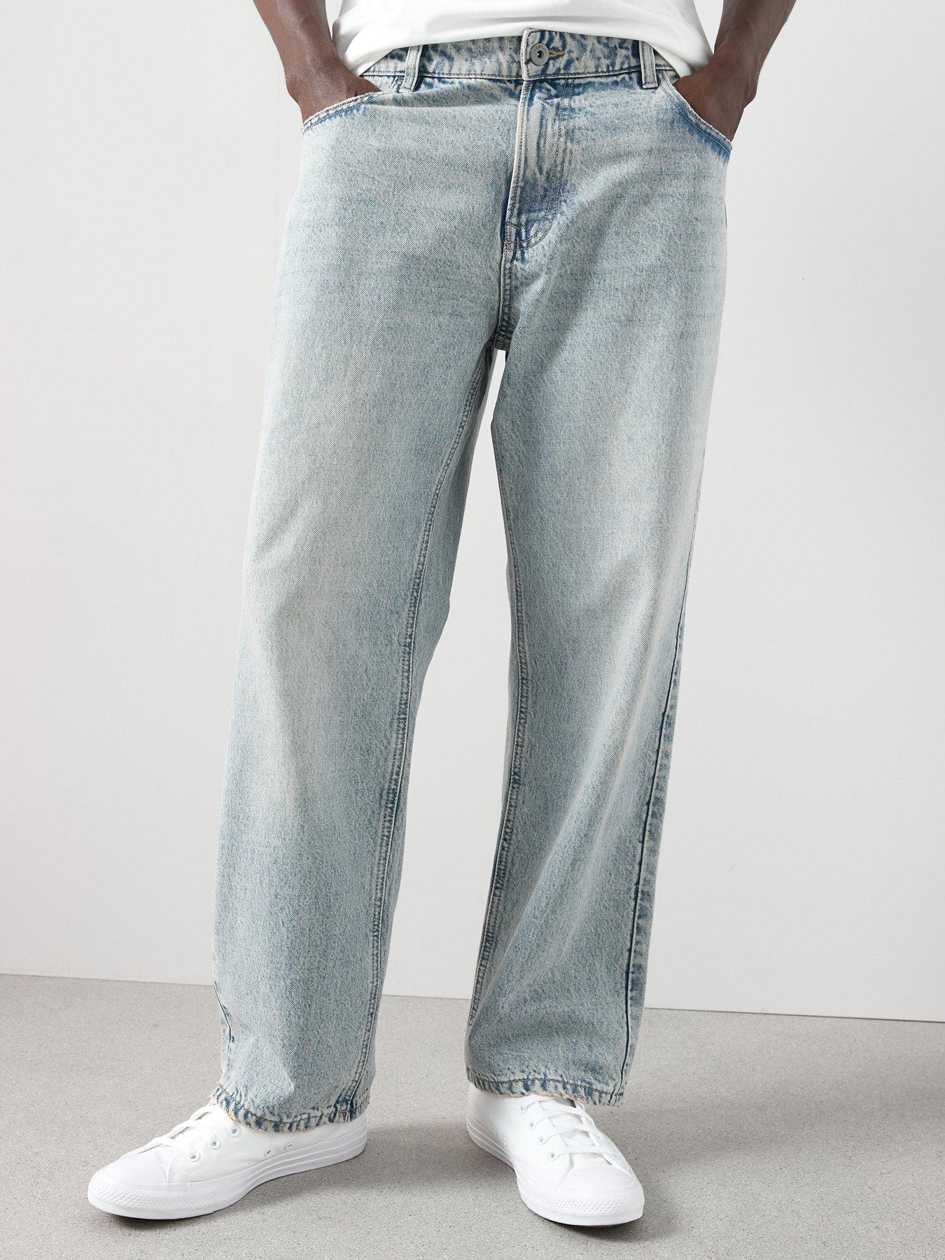  image of the-very-collection-premium-100-cotton-loose-fit-jeans-tint-blue