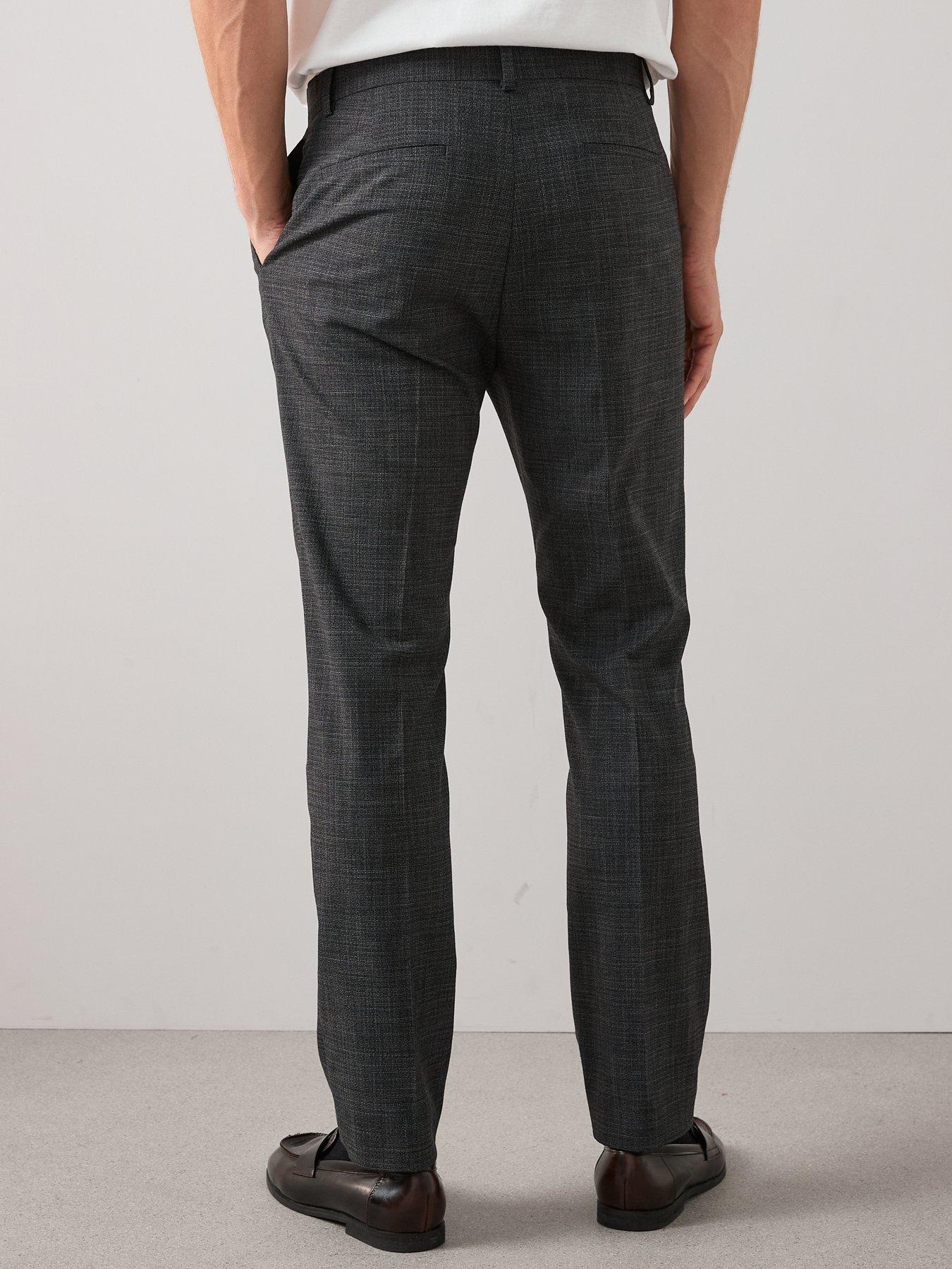 Image 2 of 6 of The Very Collection Tapered Fit Textured Pleated Formal Trousers - Charcoal