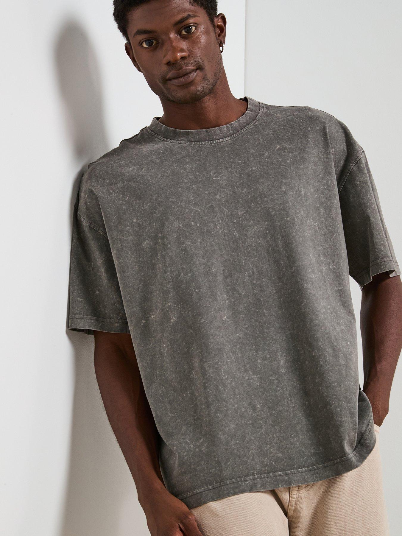  image of very-man-acid-wash-t-shirt-charcoal