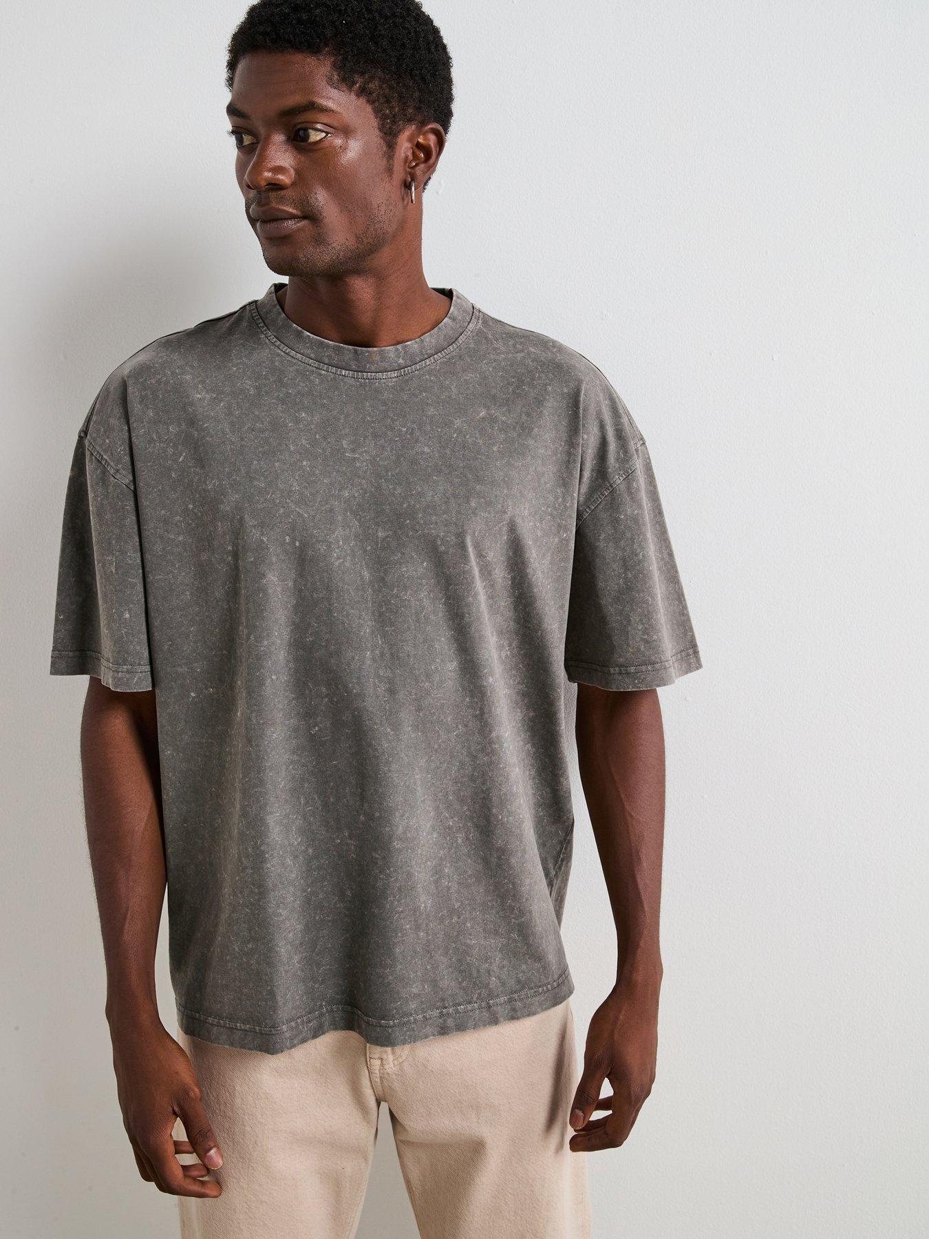  image of very-man-acid-wash-t-shirt-charcoal