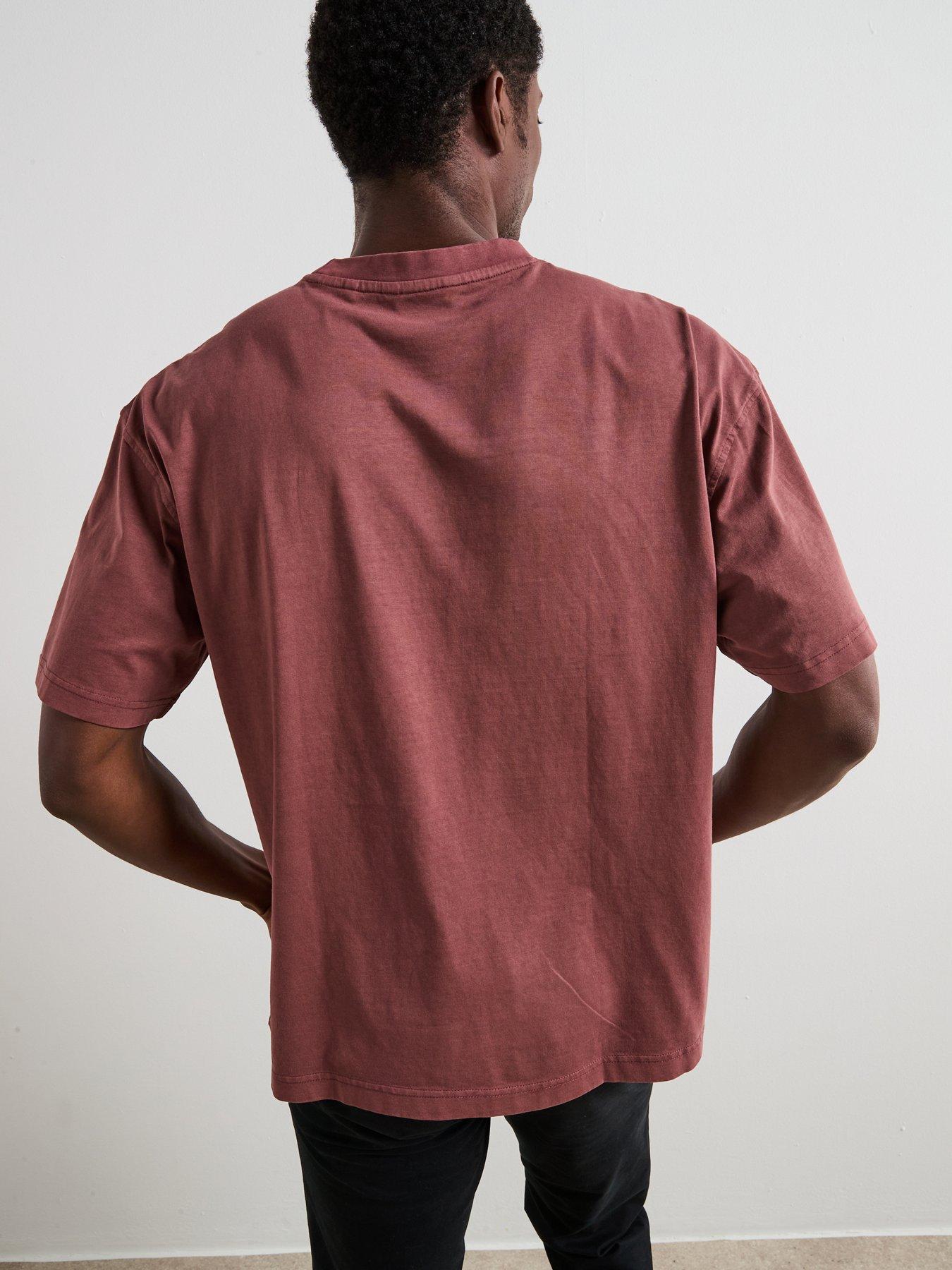 Image 2 of 6 of Very Man Pure Cotton Ribbed T-shirt&nbsp; - Orange
