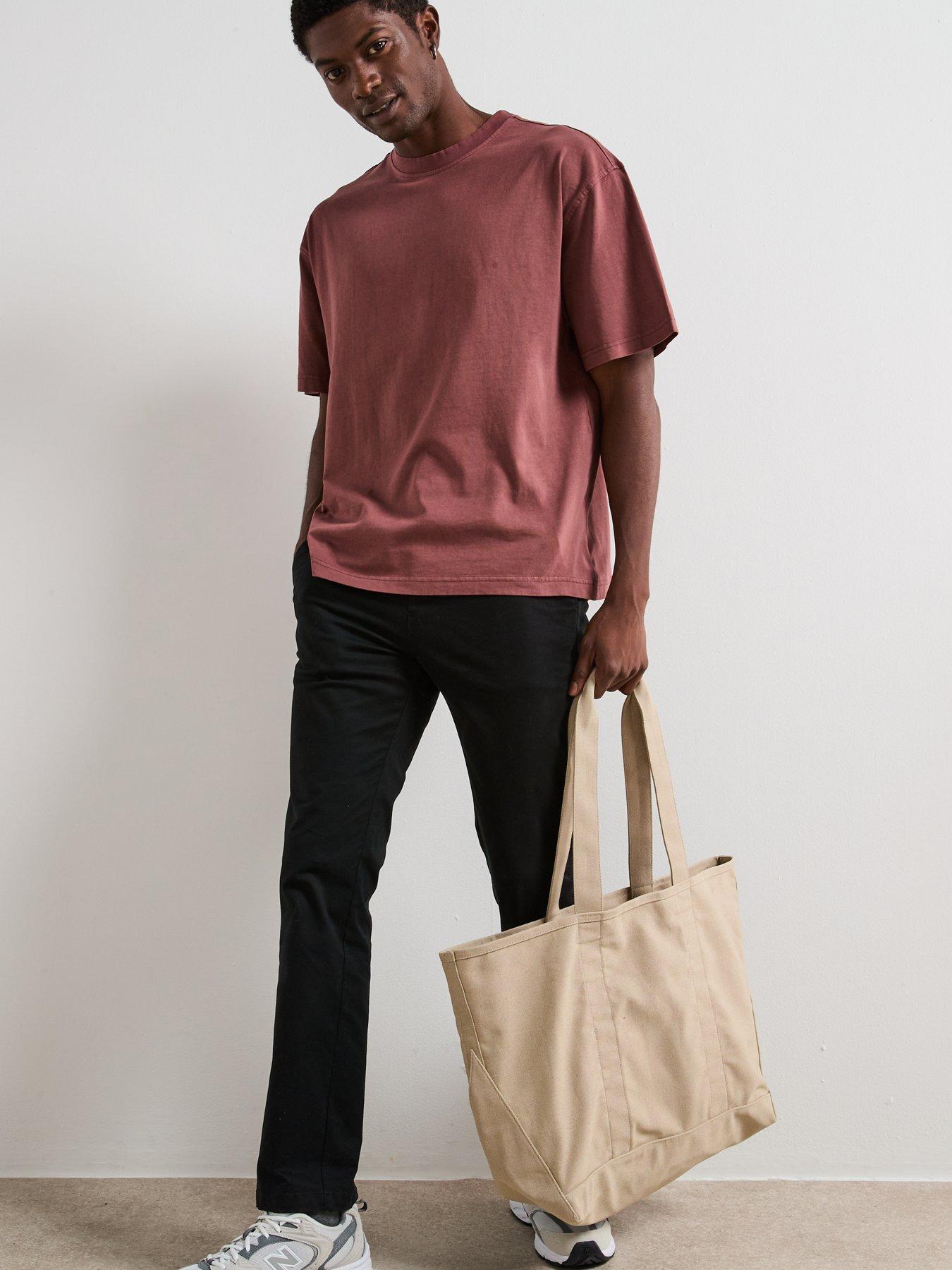 Image 5 of 6 of Very Man Pure Cotton Ribbed T-shirt&nbsp; - Orange