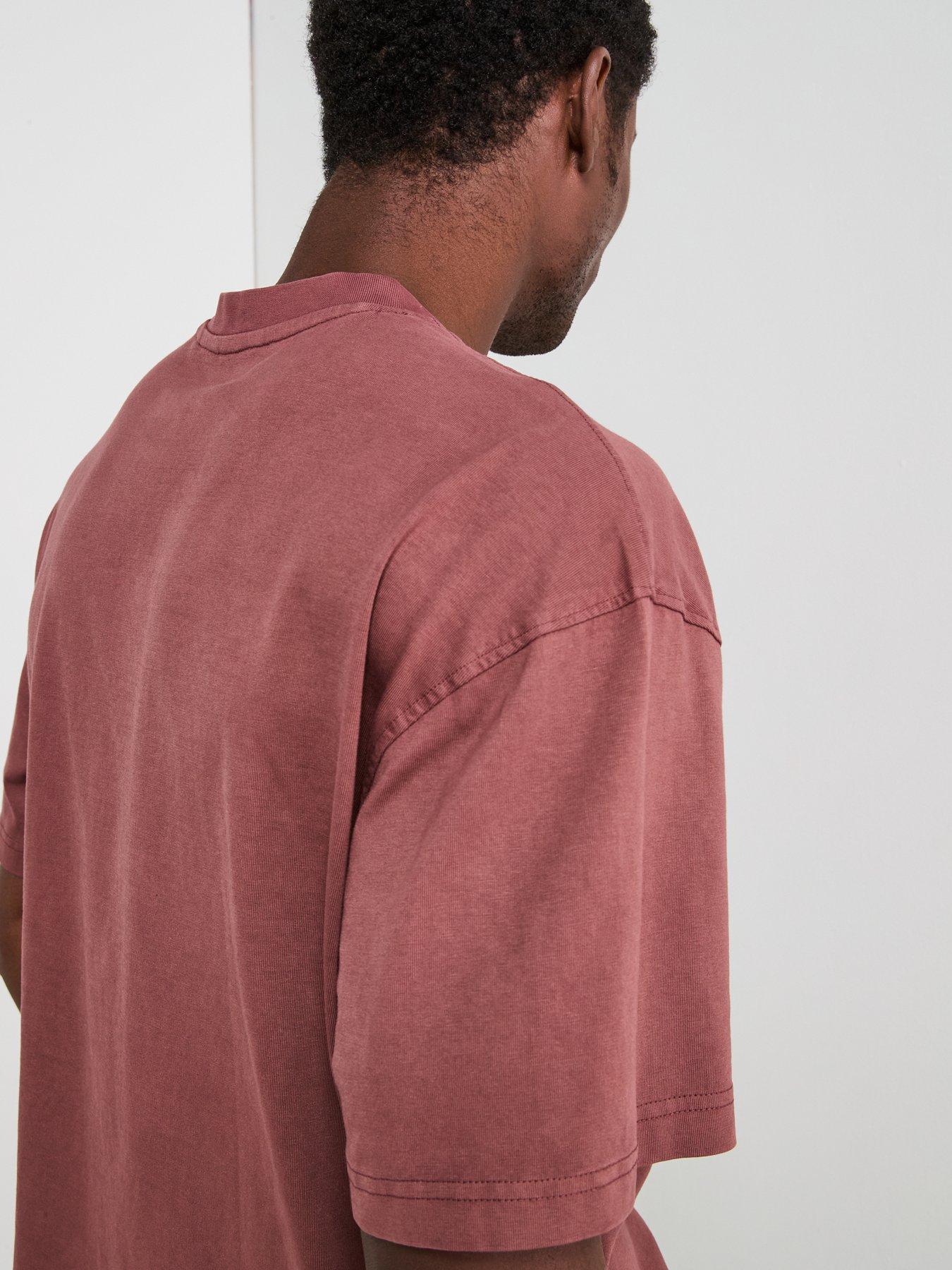 Image 6 of 6 of Very Man Pure Cotton Ribbed T-shirt&nbsp; - Orange