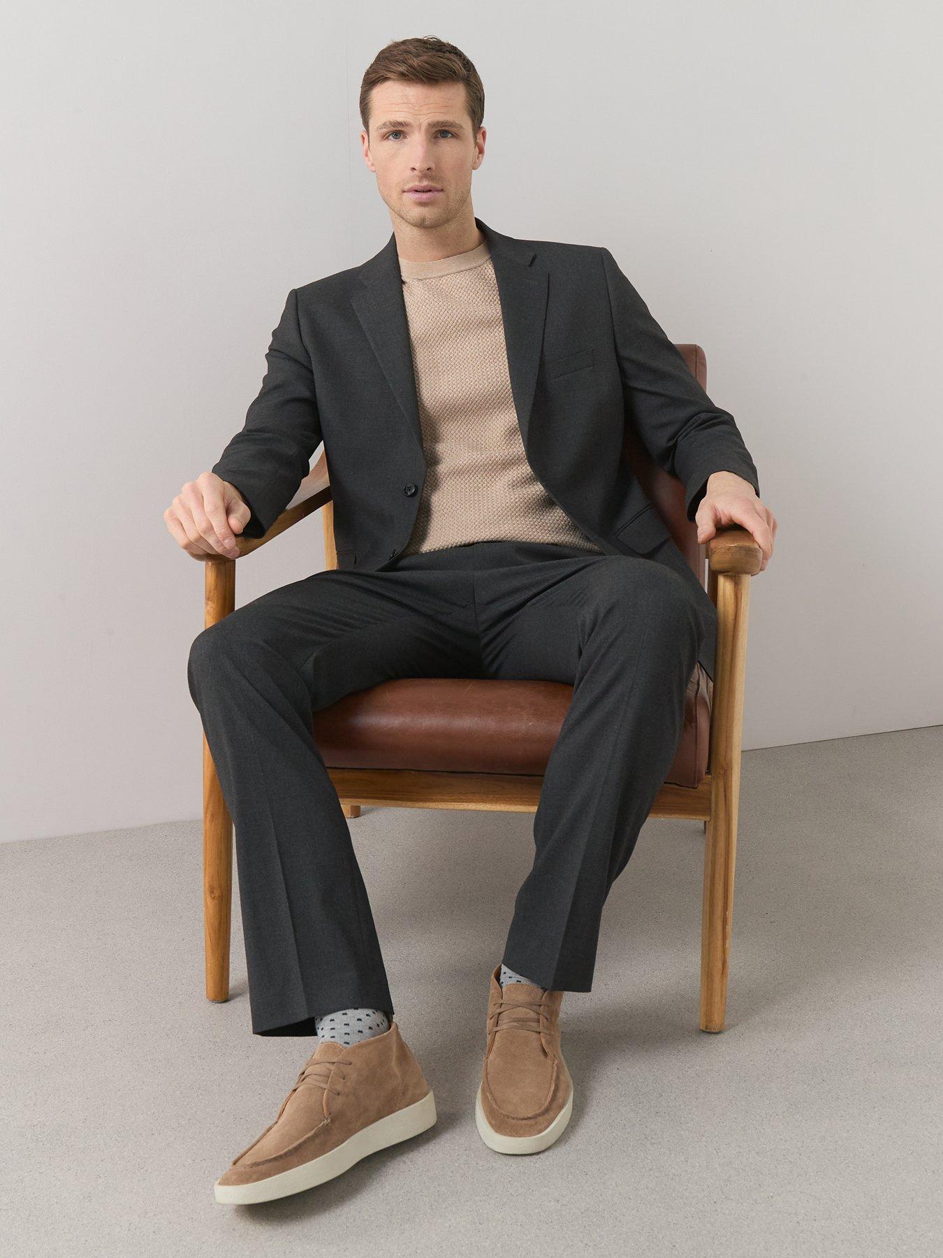 Image 6 of 7 of The Very Collection Regular Fit Suit Trousers - Charcoal