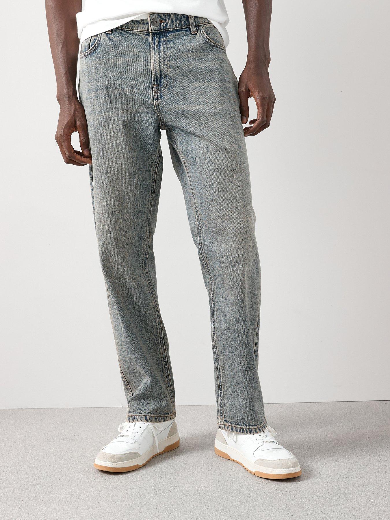  image of very-man-premium-straight-fit-jeans-with-stretch-vintage-indigo-wash