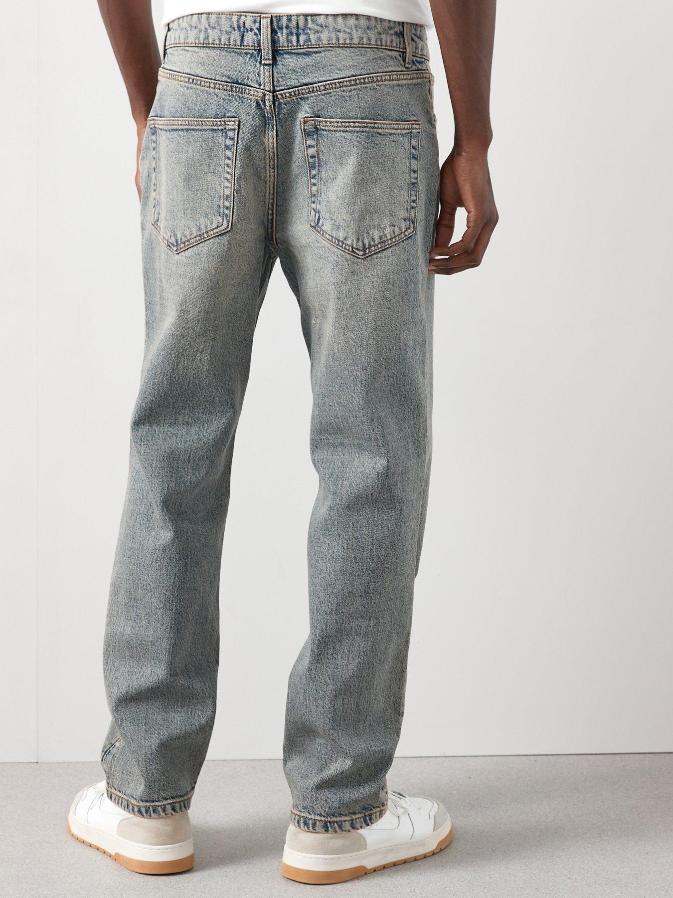stillFront image of very-man-premium-straight-fit-jeans-with-stretch-vintage-indigo-wash