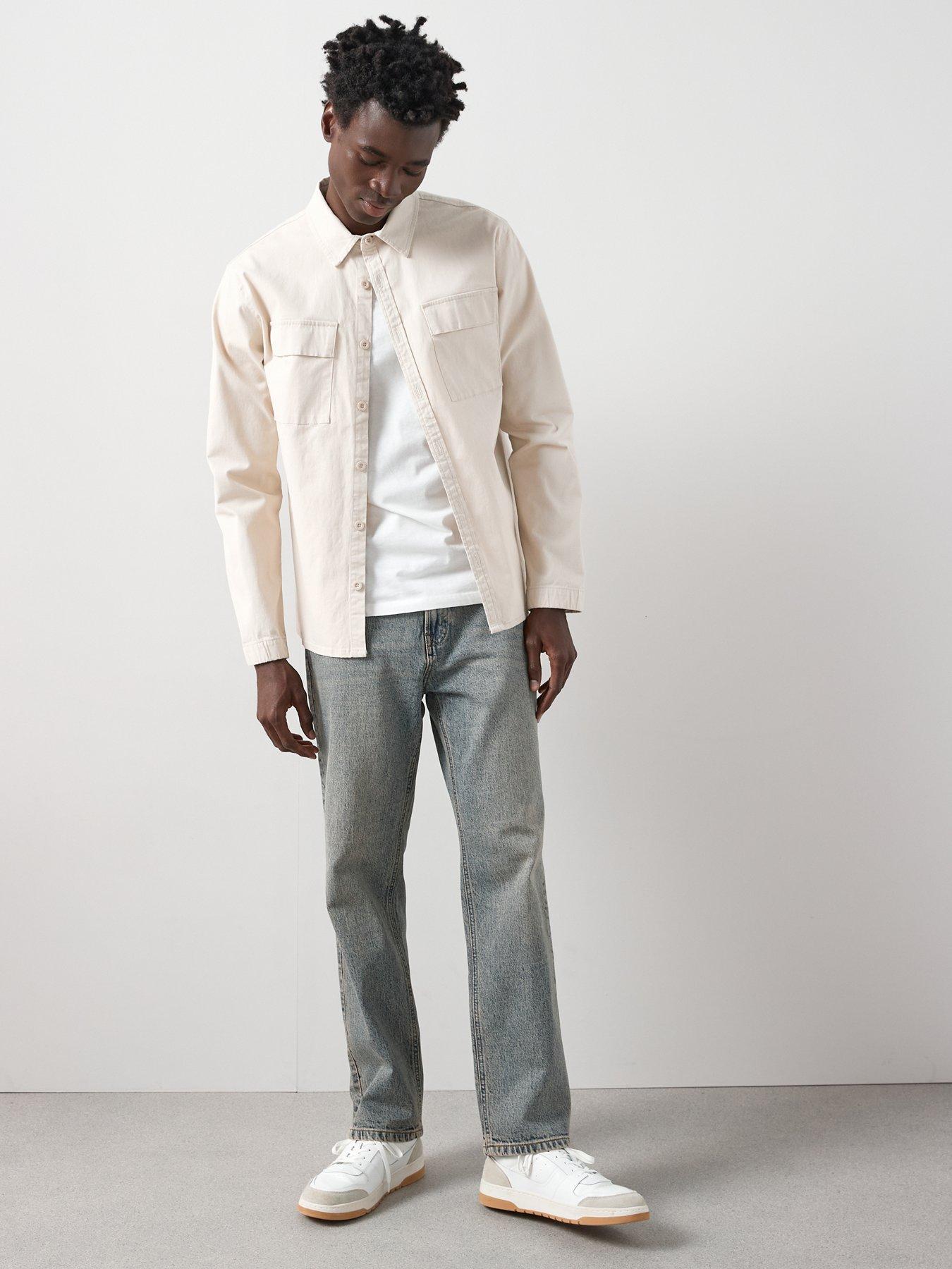  image of very-man-premium-straight-fit-jeans-with-stretch-vintage-indigo-wash