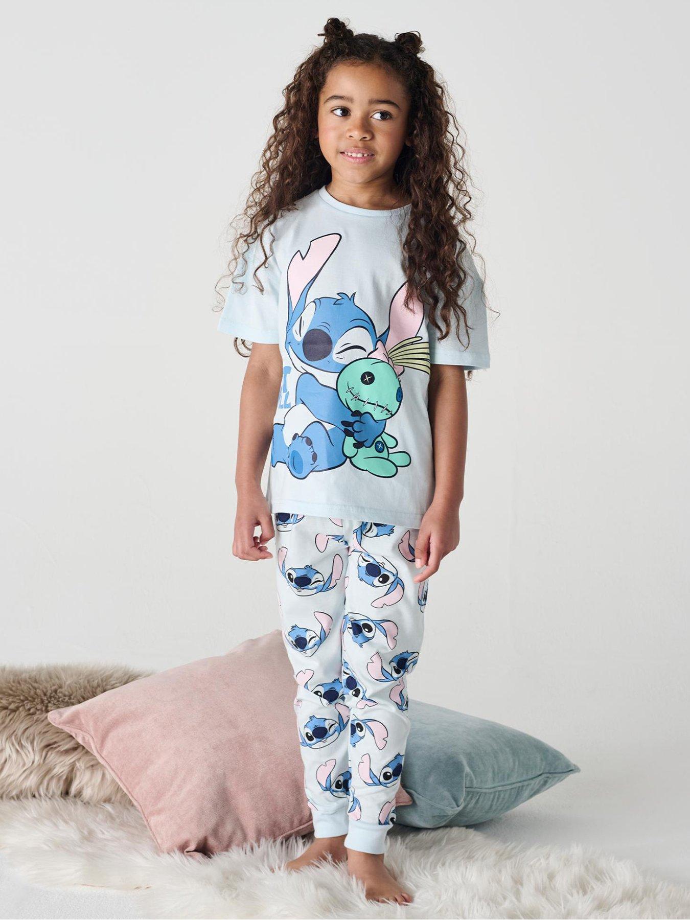 Image 2 of 6 of Brand Threads Stitch Girls Long Leg Pyjama Set - Blue