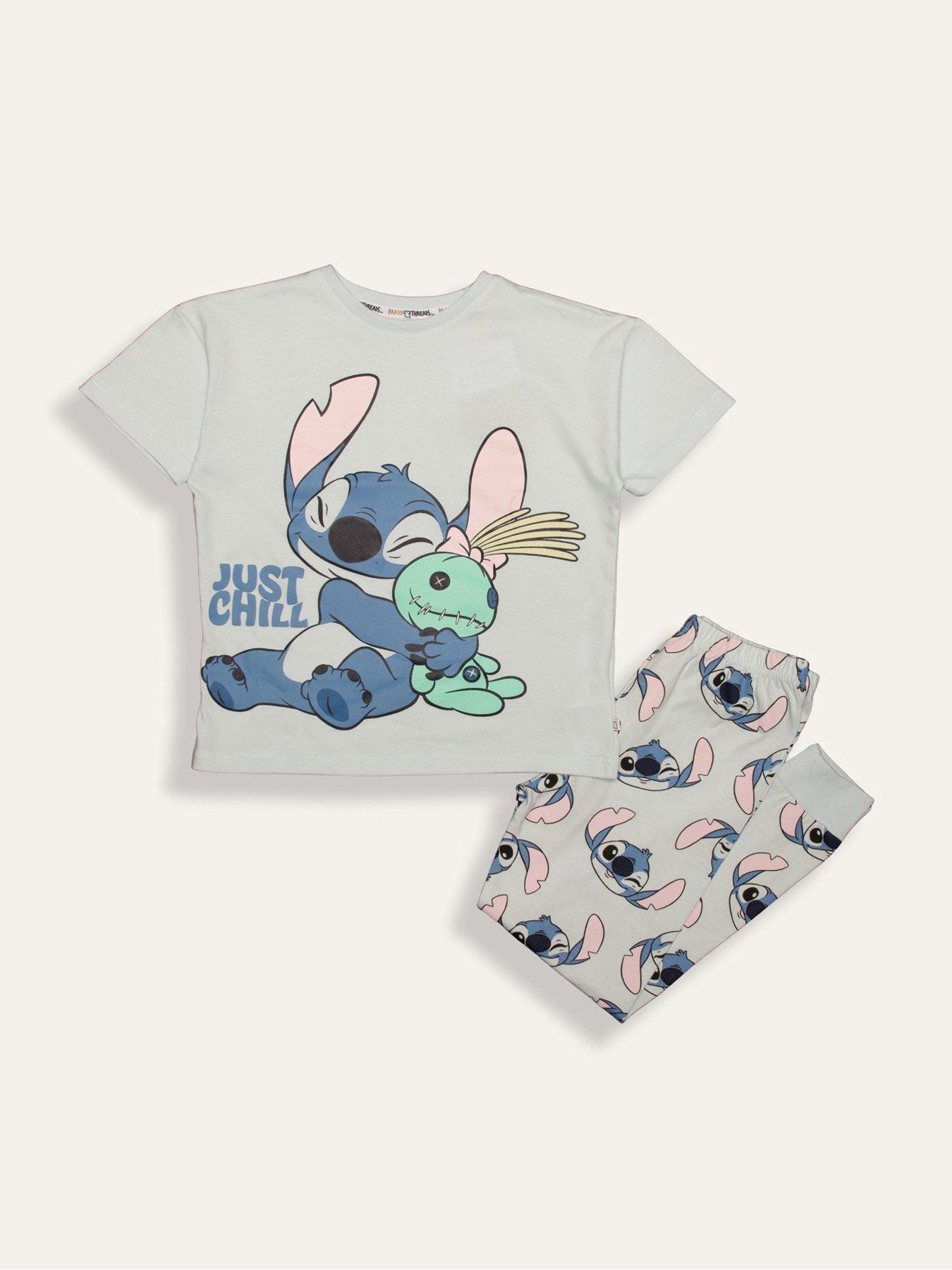 Image 5 of 6 of Brand Threads Stitch Girls Long Leg Pyjama Set - Blue