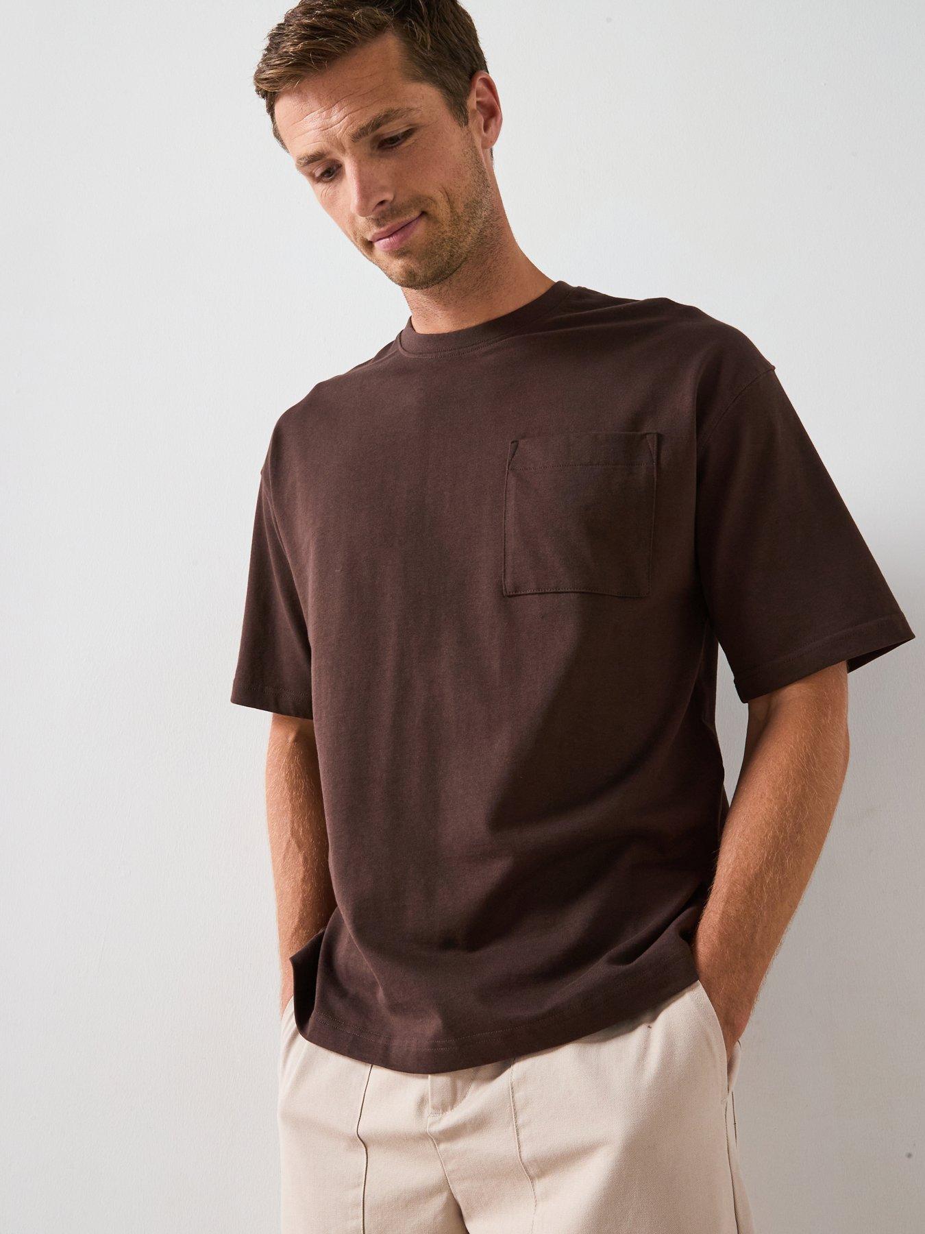 Image 1 of 6 of Very Man Heavyweight Relaxed Fit T-Shirt - Brown