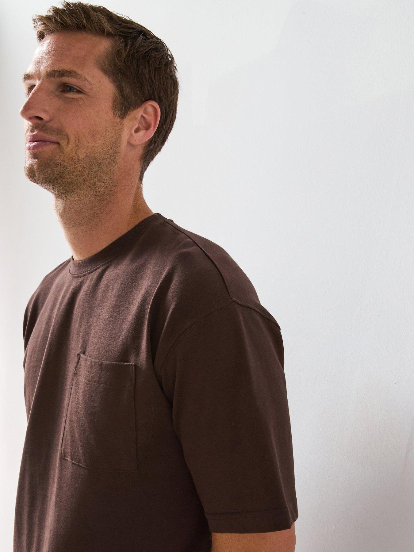 Image 4 of 6 of Very Man Heavyweight Relaxed Fit T-Shirt - Brown