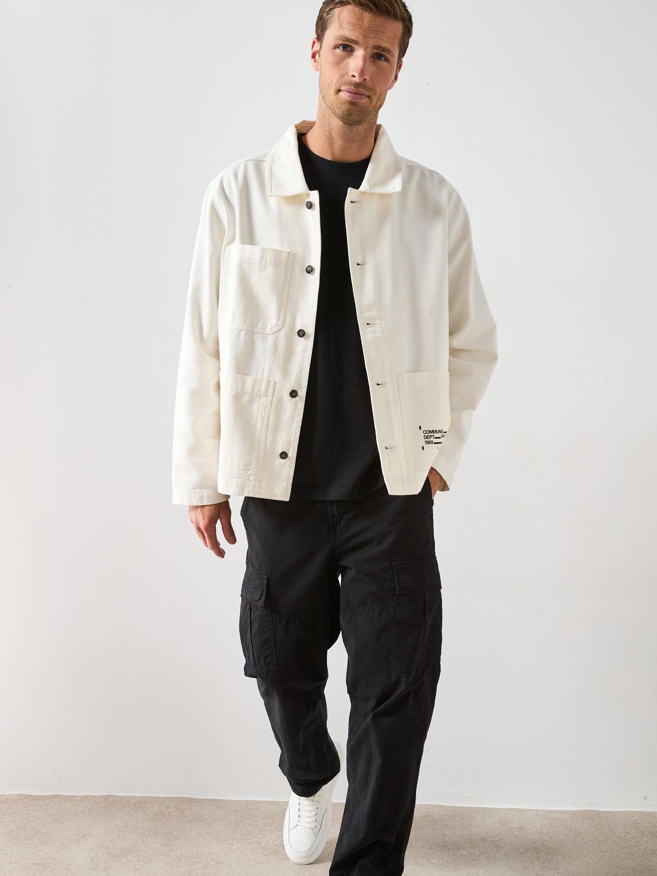Image 5 of 6 of Very Man Canvas Chore Jacket - Beige