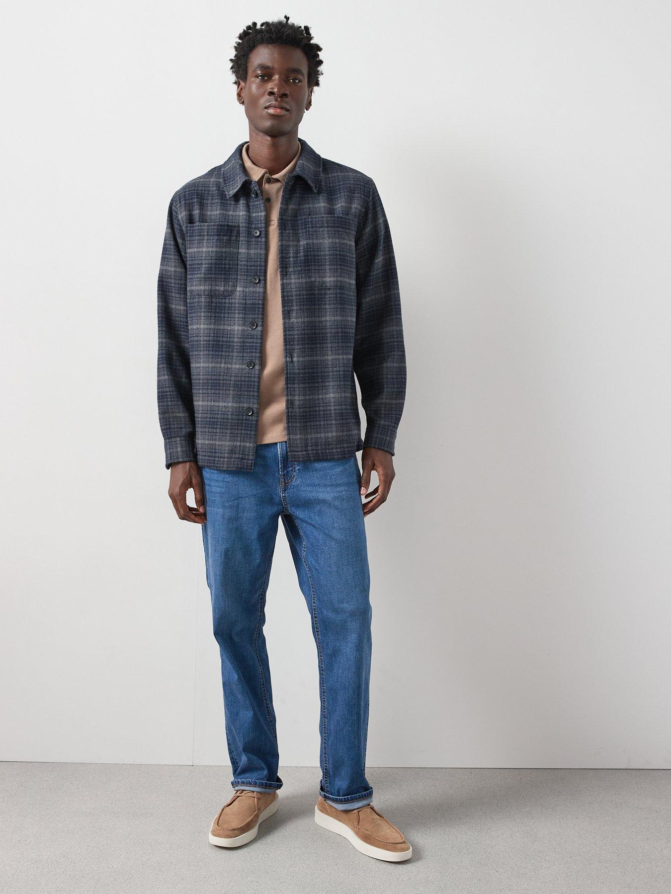  image of very-man-straight-jeans-with-stretch-mid-wash-blue