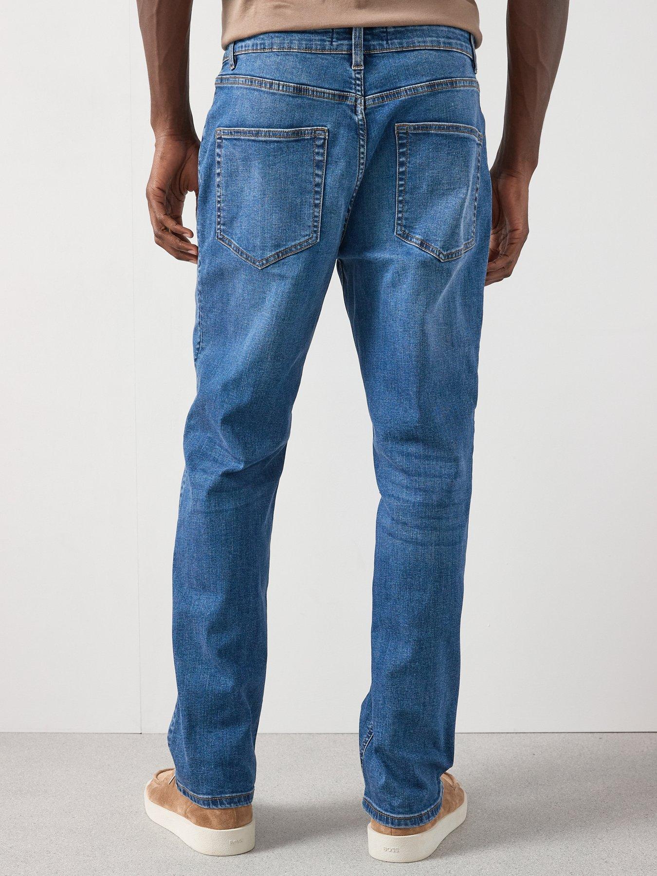  image of very-man-straight-jeans-with-stretch-mid-wash-blue