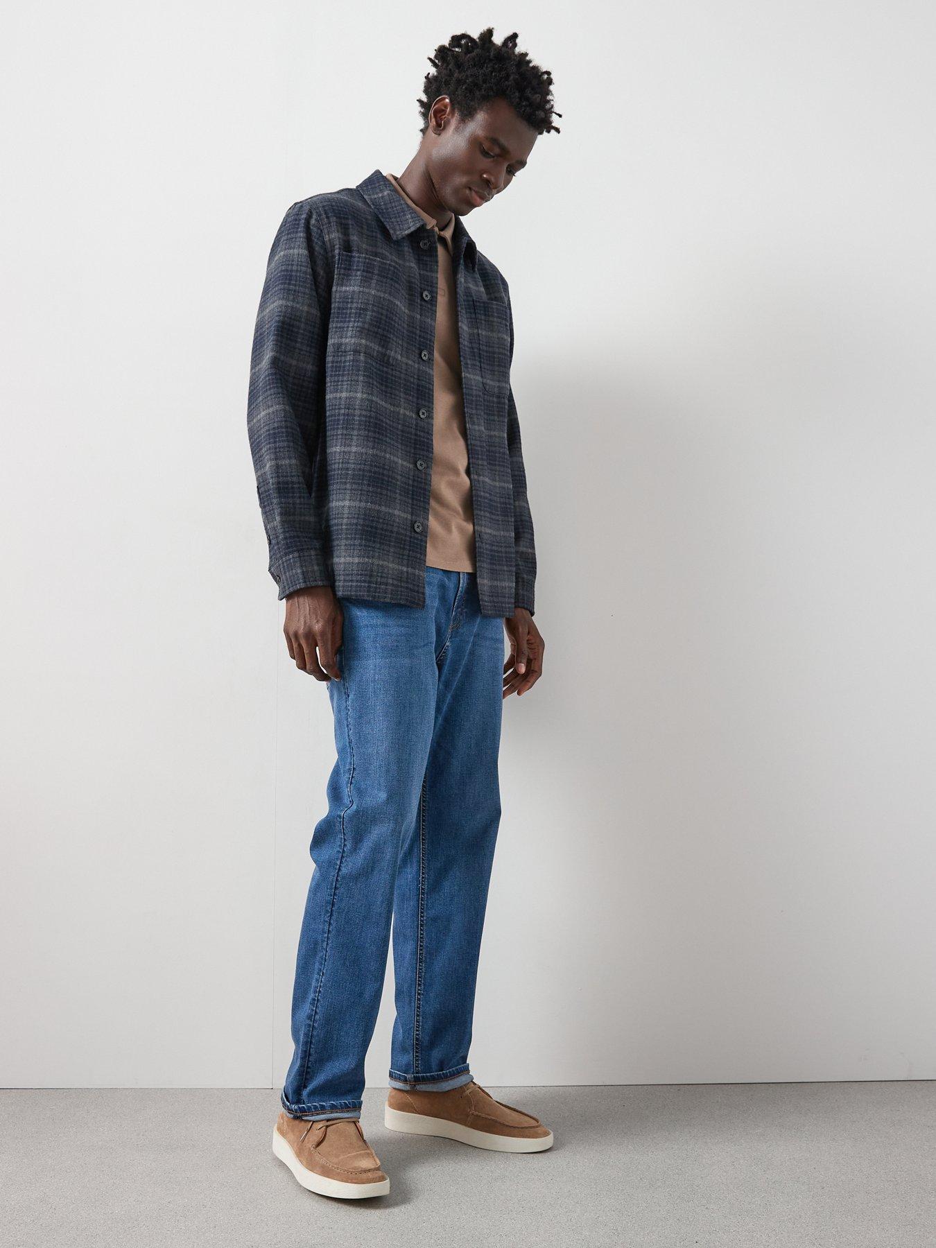  image of very-man-straight-jeans-with-stretch-mid-wash-blue