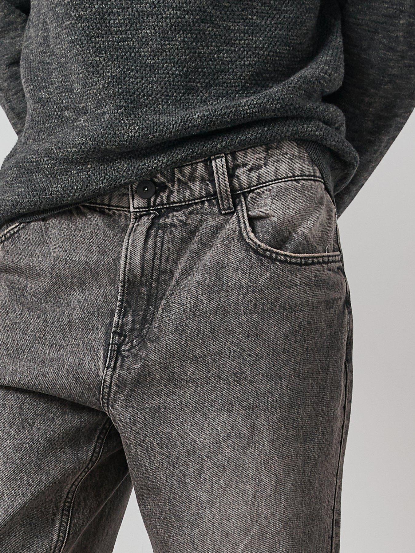  image of very-man-premium-100-cotton-straight-fit-jeans-vintage-wash-black