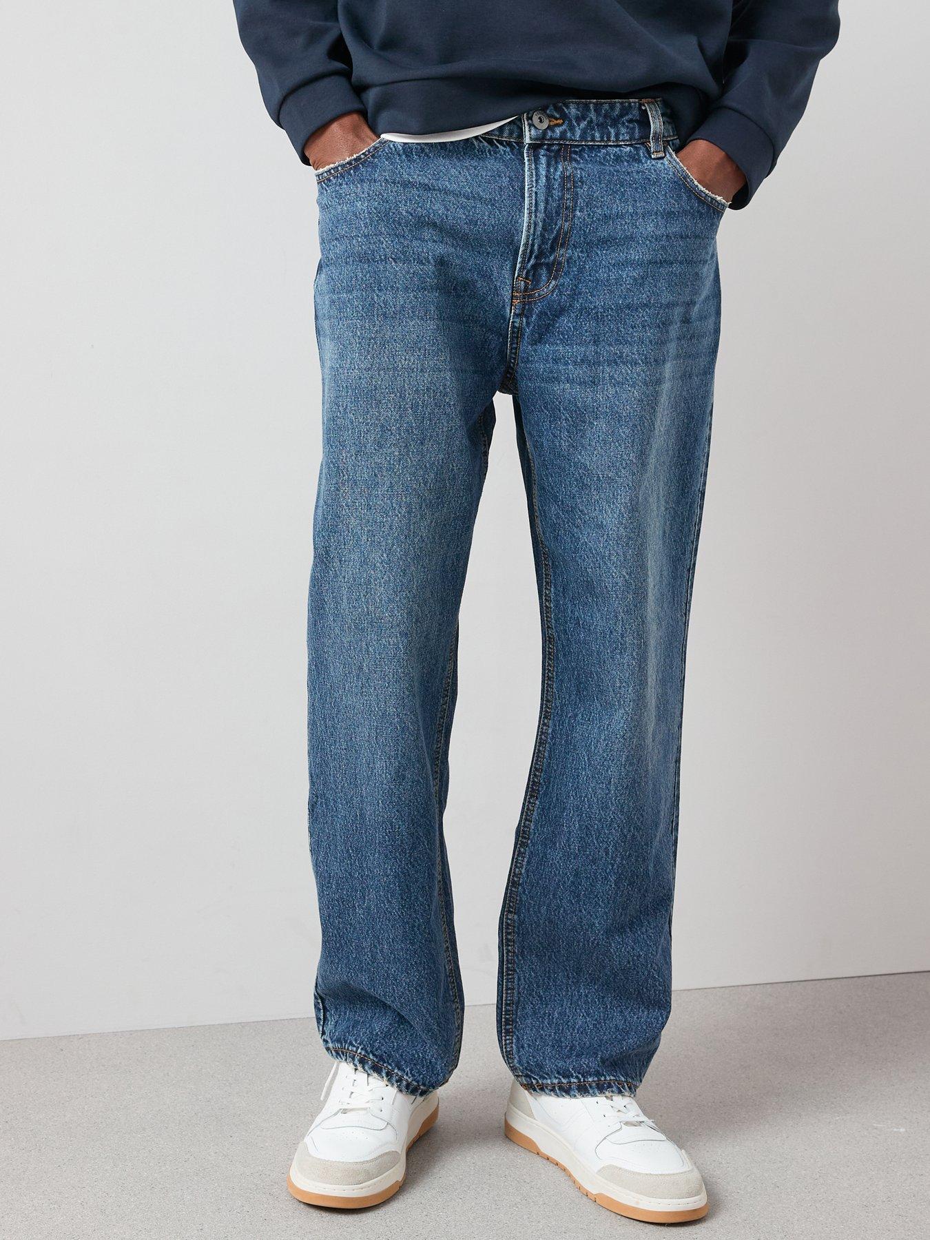 Very Man Premium Loose Fit Jeans With Stretch - Mid Blue
